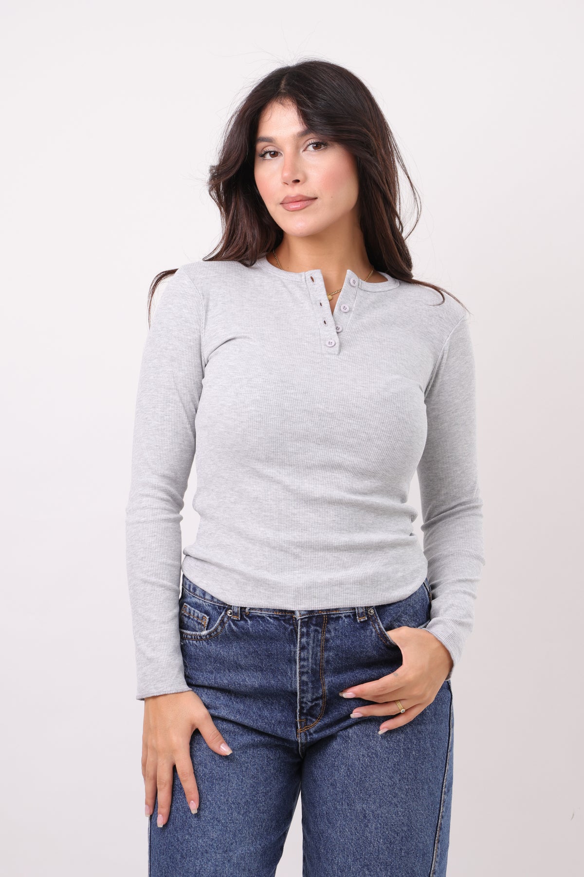 Ribbed Henley top