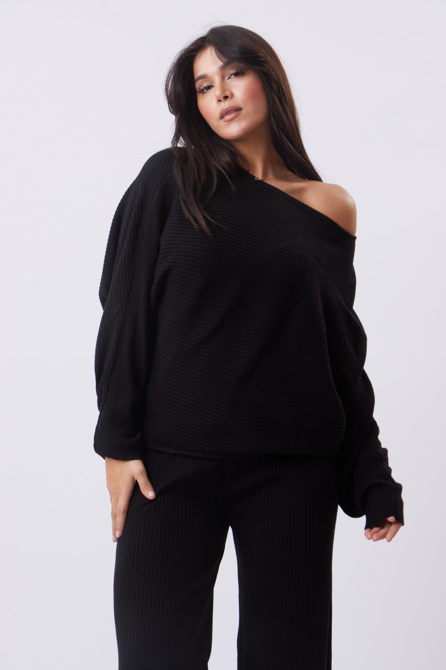 Midnight Asymmetric Knit set