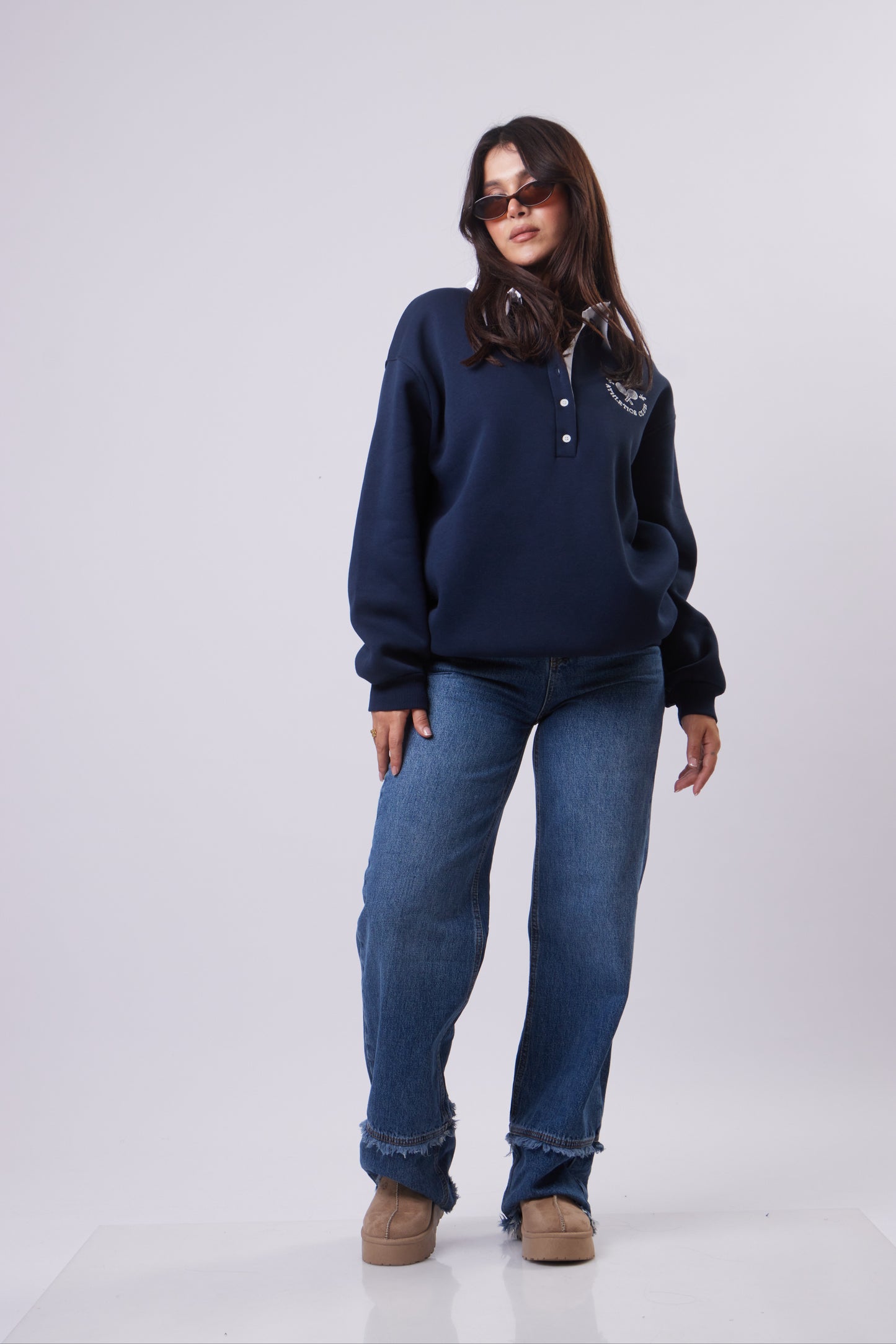 Fleeced Tennis Sweater