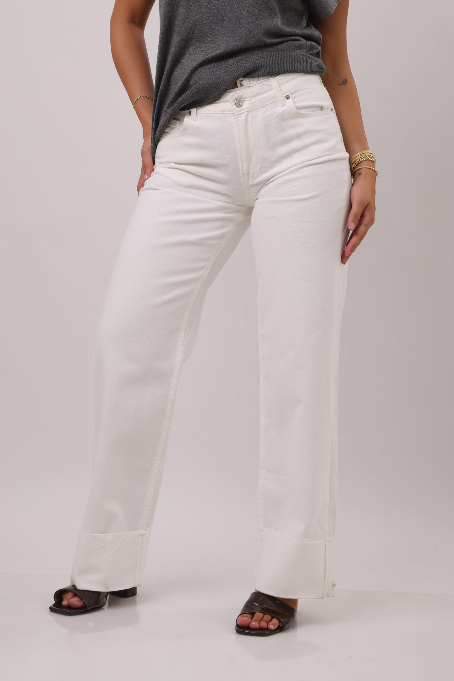 Wide leg White Denim