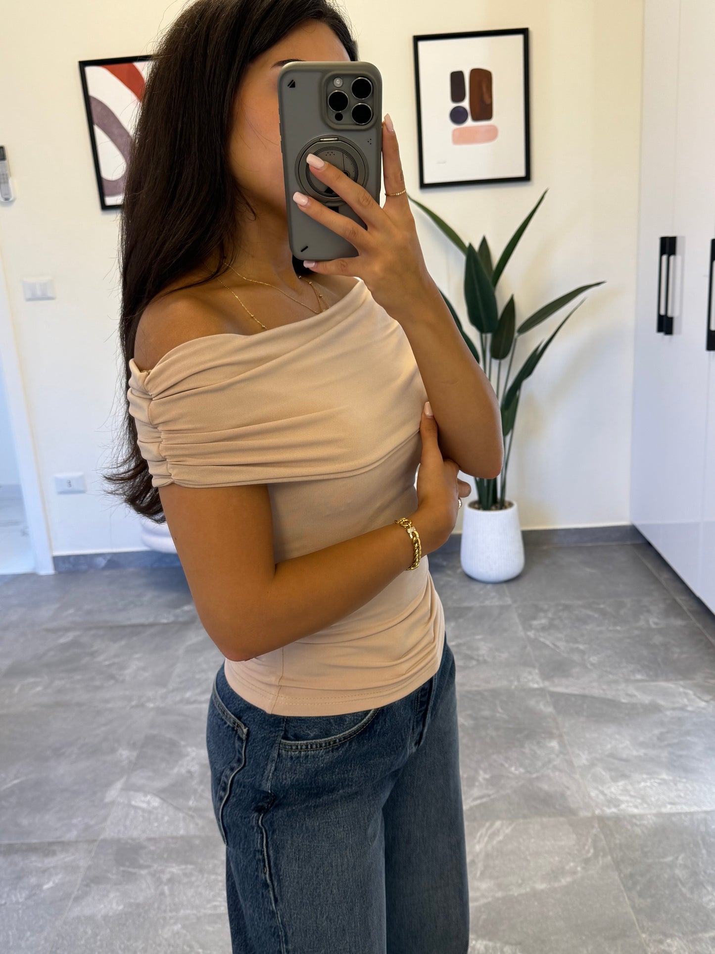 “BLUSH”OFF-SHOULDERS BASIC