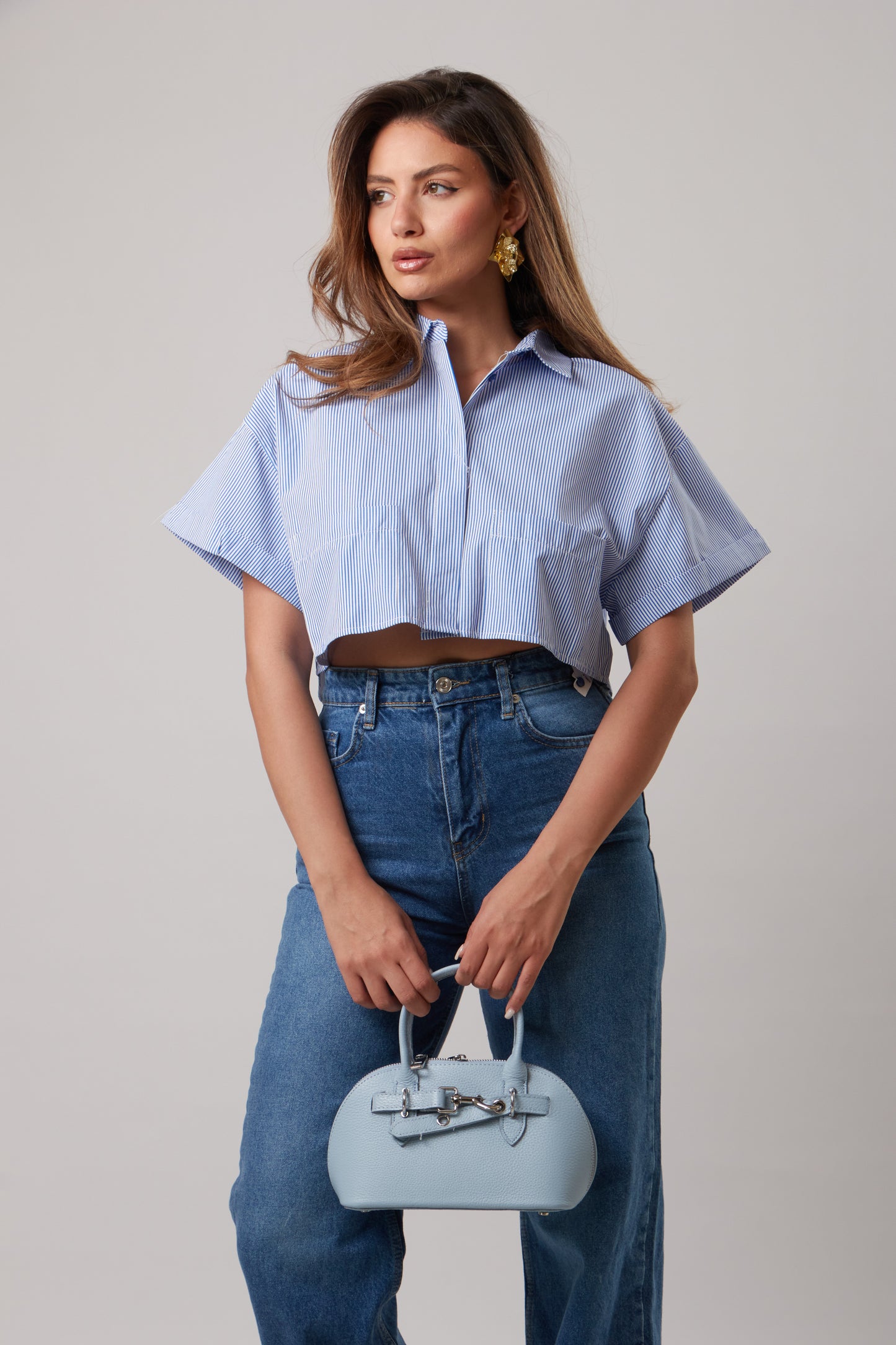 Striped Cropped Shirt