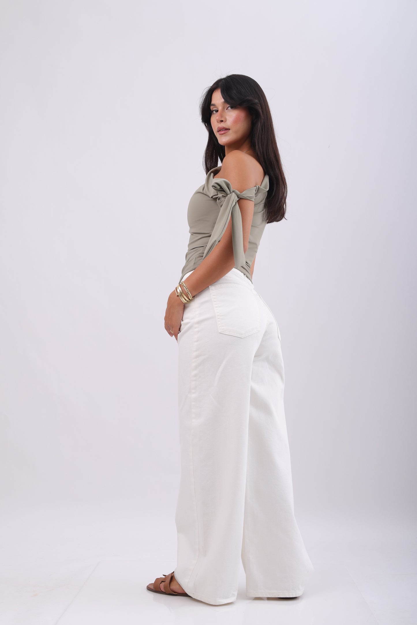 White Wide leg Denim