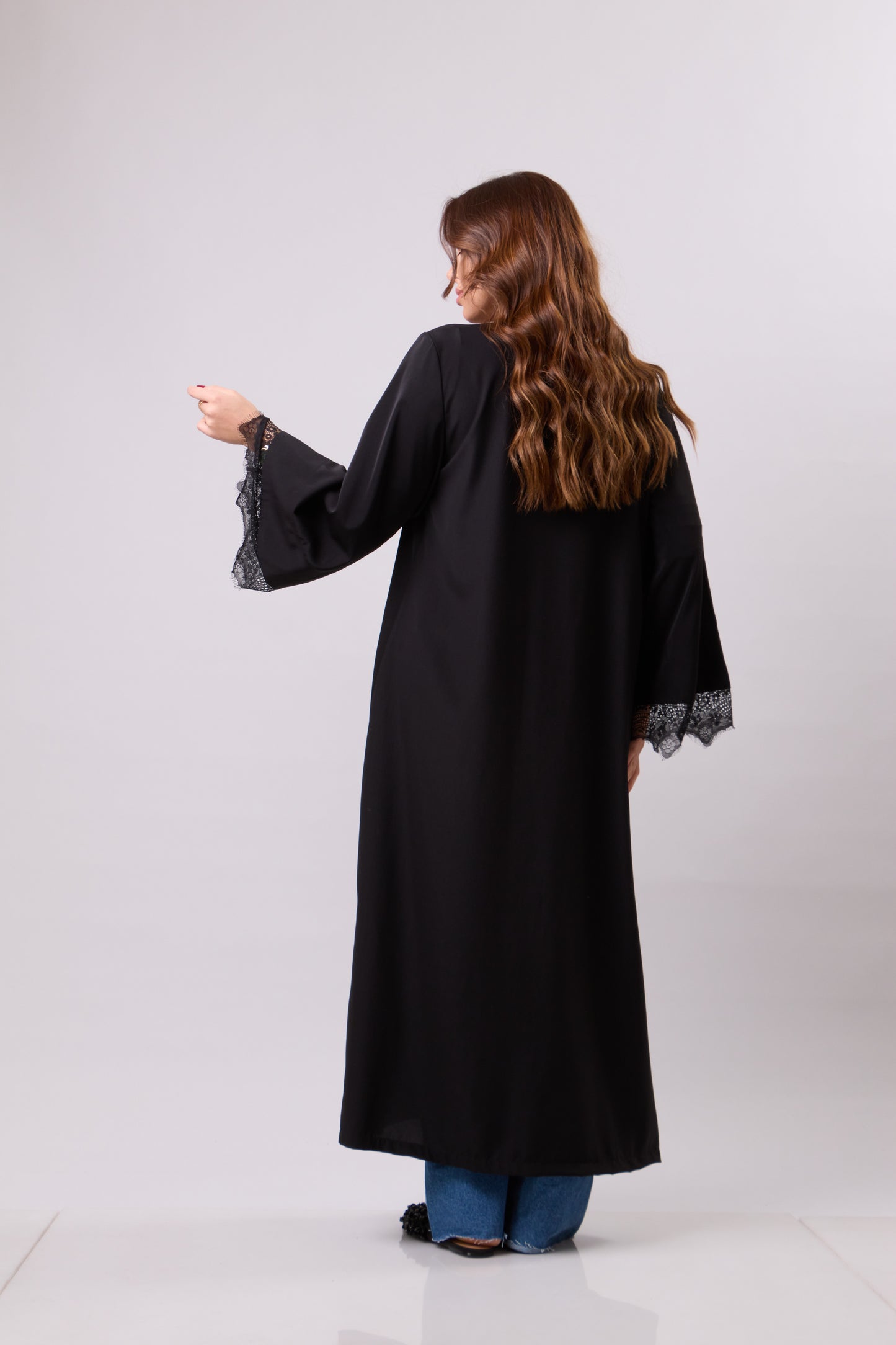 Black Lace Abaya