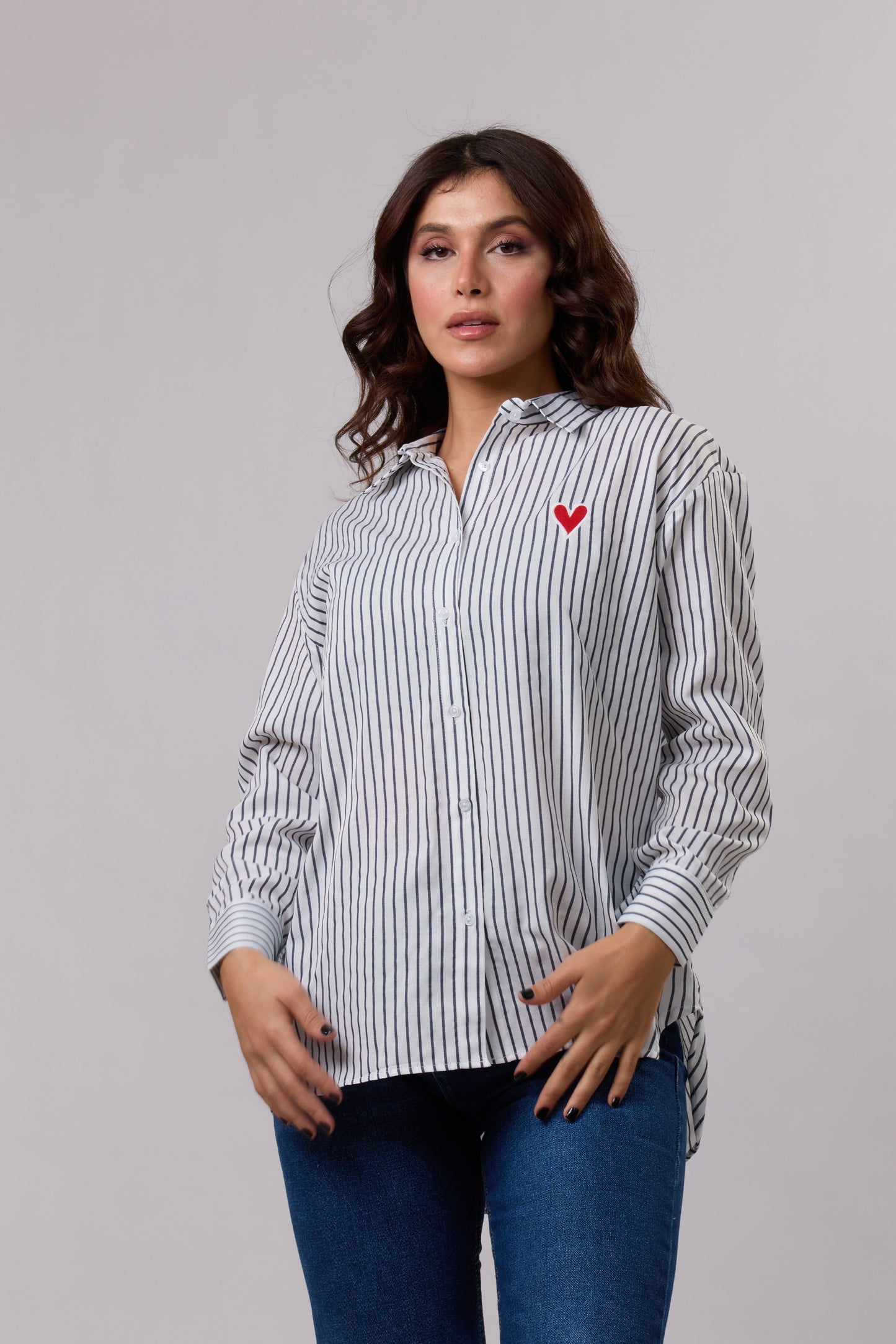 Hearted "Striped" Shirt.