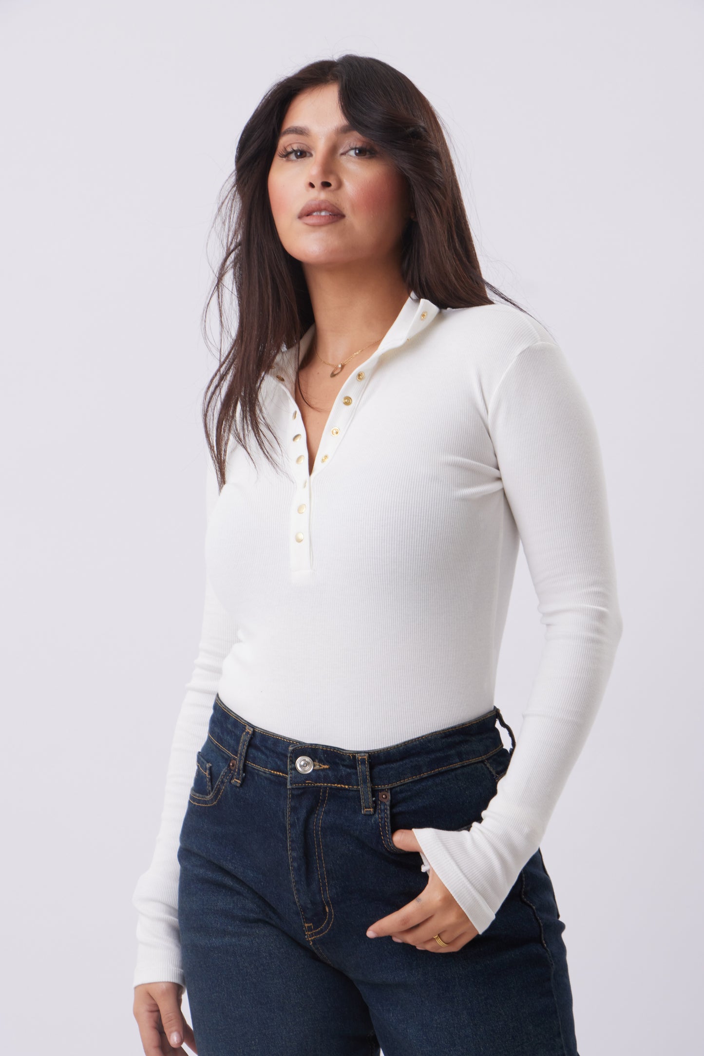 Muse Gold Buttoned Top