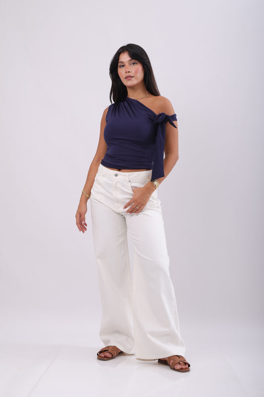 White Wide leg Denim