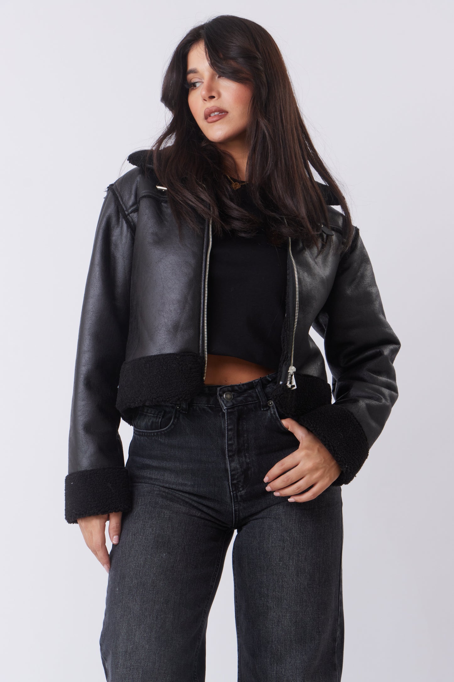 Leather Teddy Jacket
