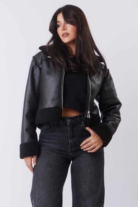 Leather Teddy Jacket