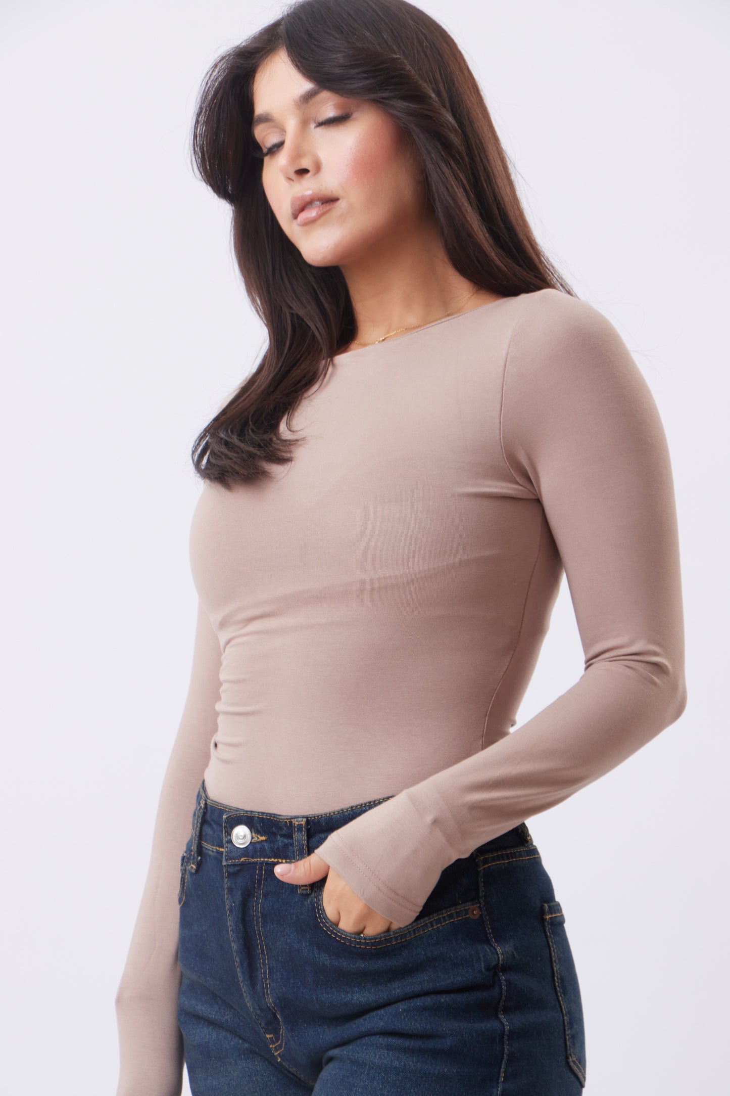 Boat-neck Asymmetrical basic