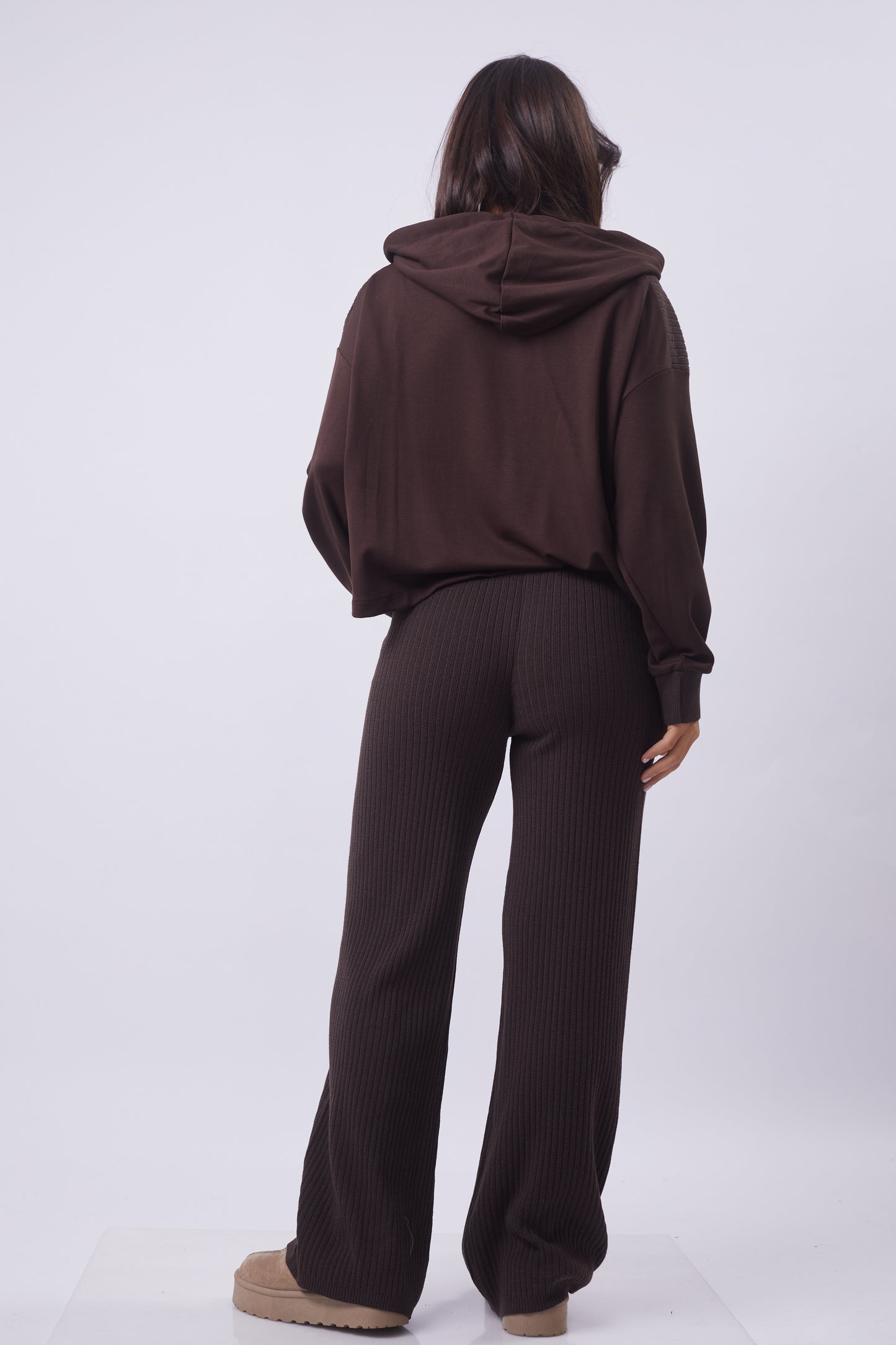 Espresso Ribbed Zip Set