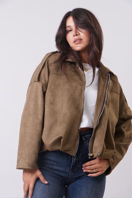 Suede Effect Jacket