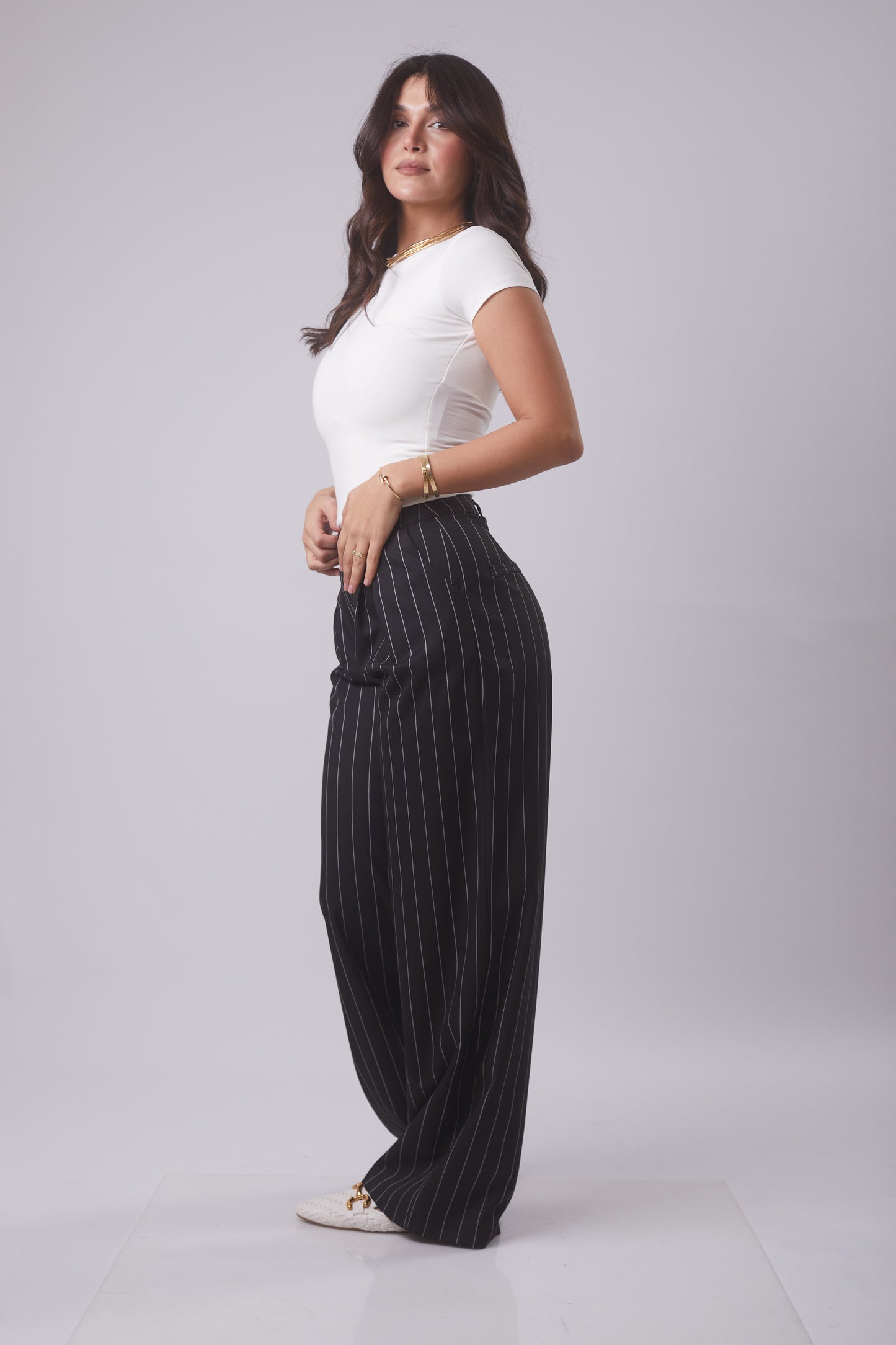 Signature pleated Wide-Leg Trouser