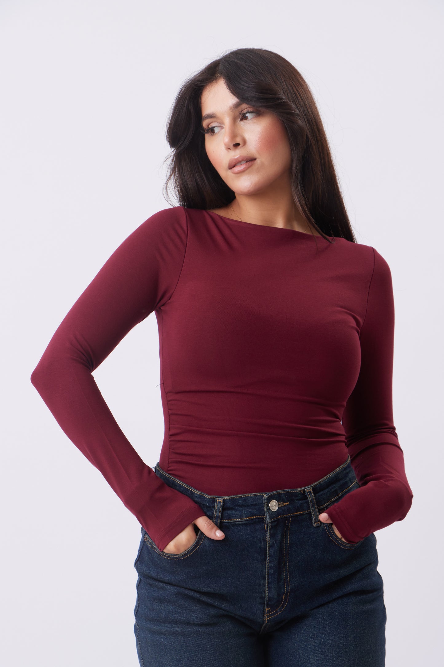 Boat-neck Asymmetrical basic