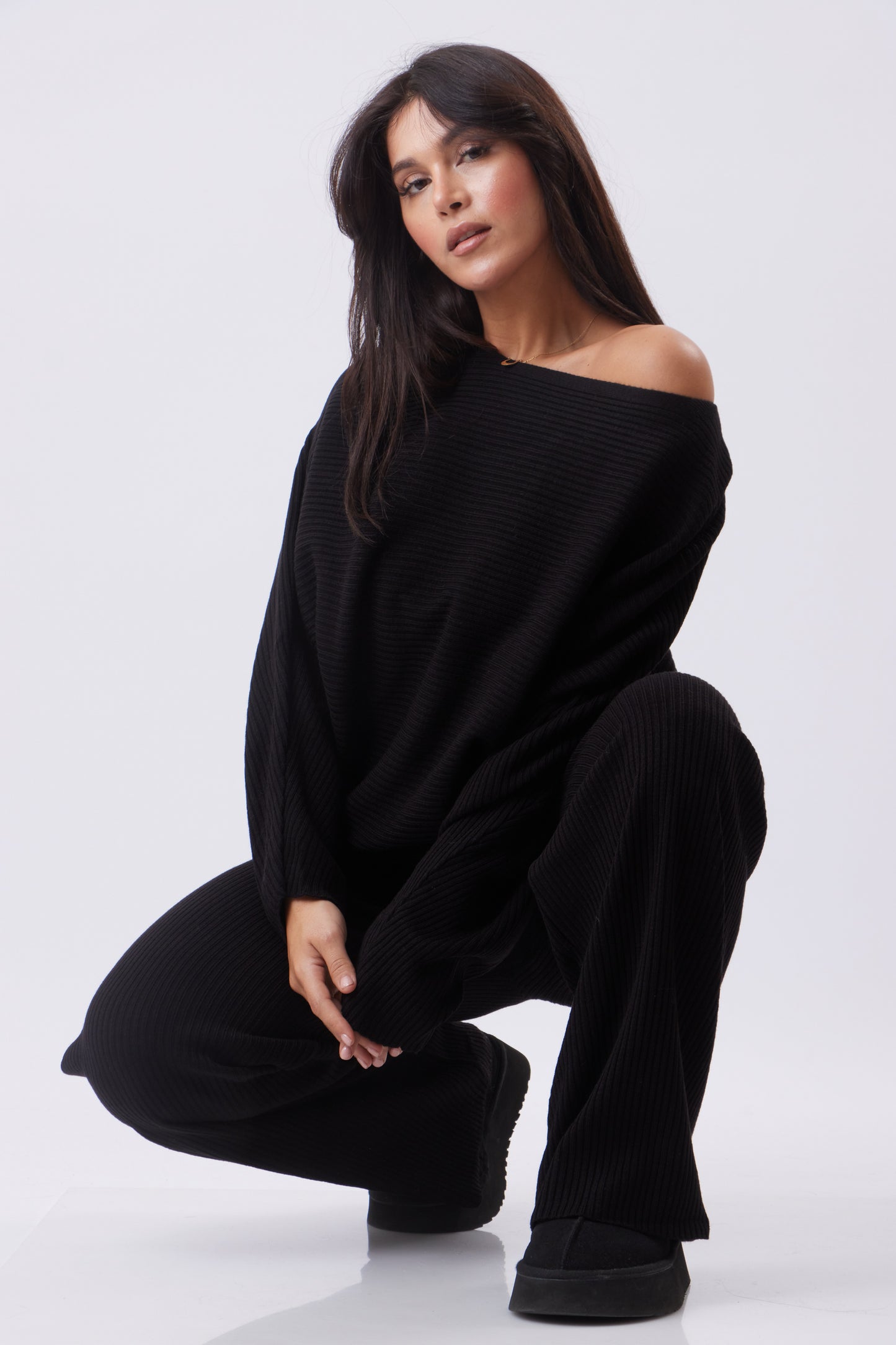 Midnight Asymmetric Knit set