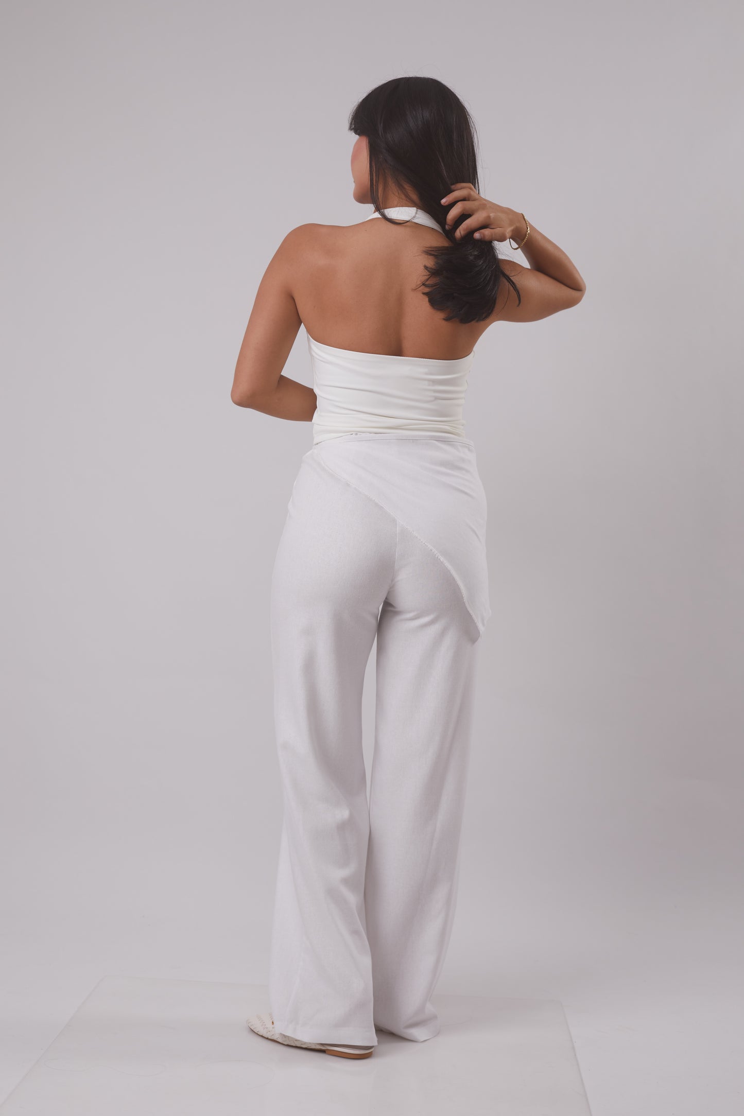 Linen Trouser with removable Scarf