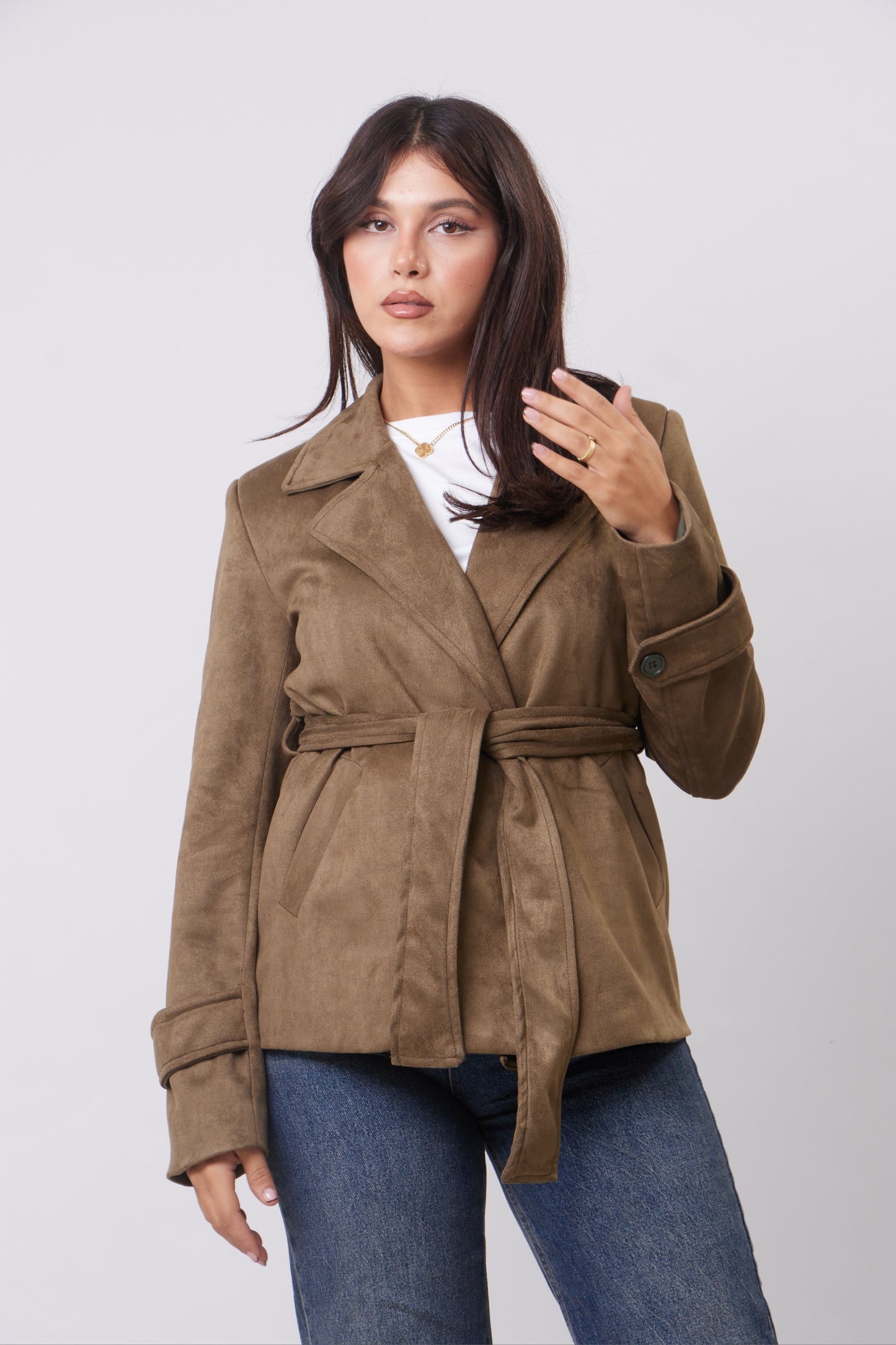 Suede Wrap Jacket