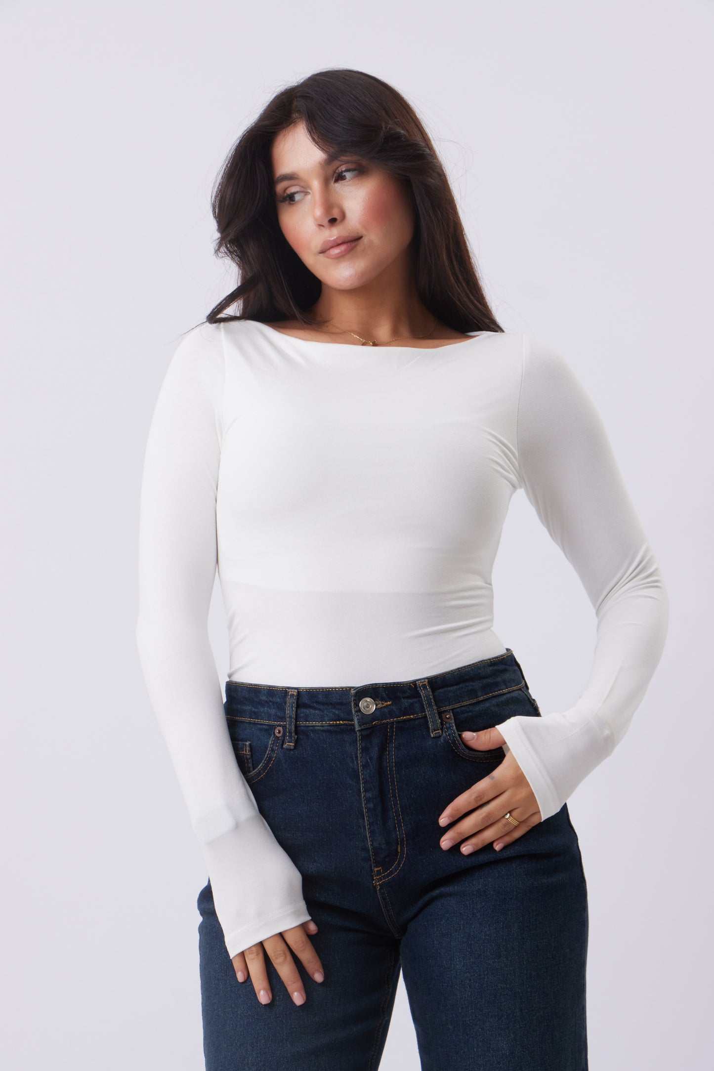 Boat-neck Asymmetrical basic
