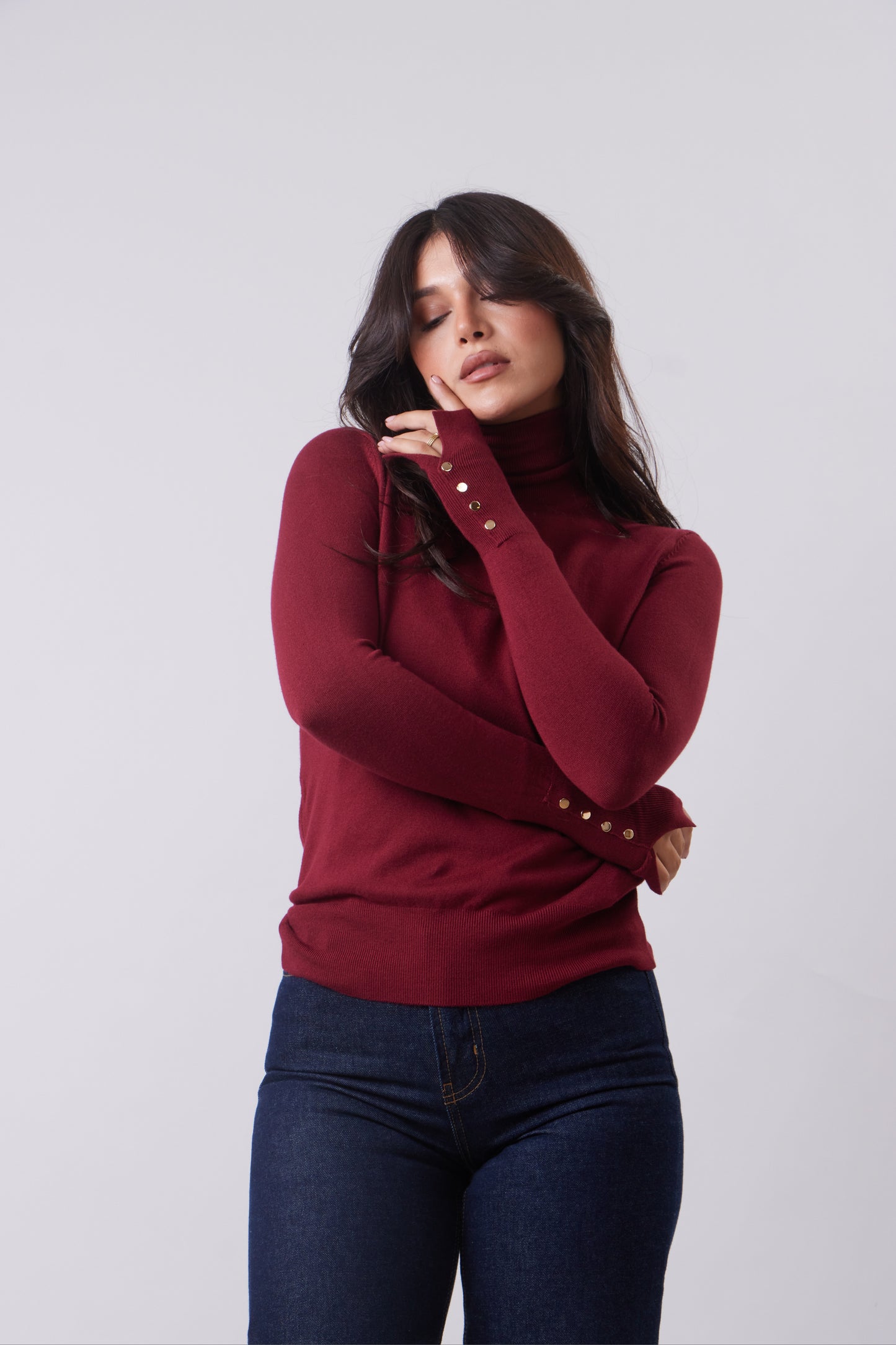 Knit Turtle-neck Top