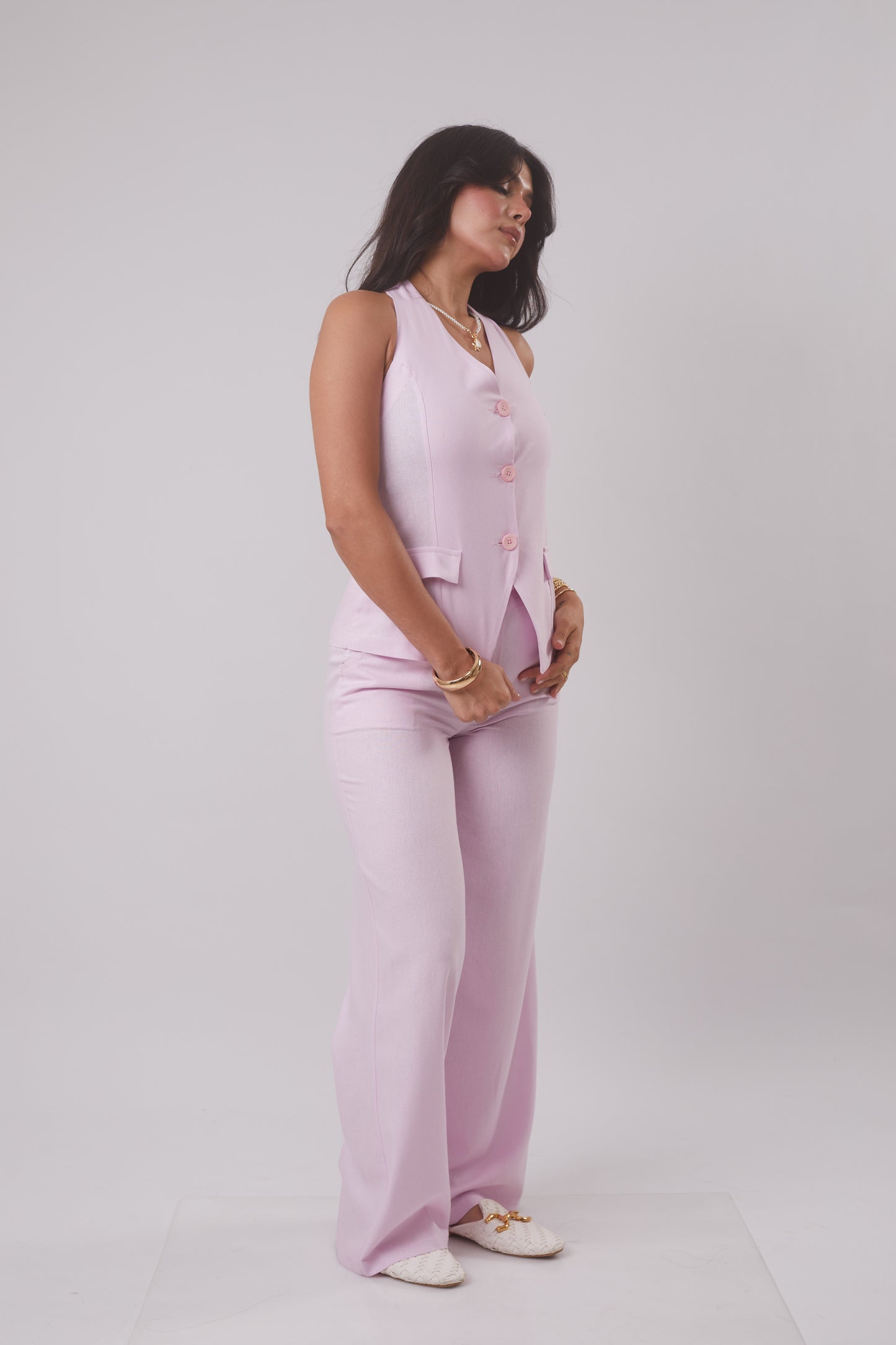 The Halter Vest & Trouser Linen Set