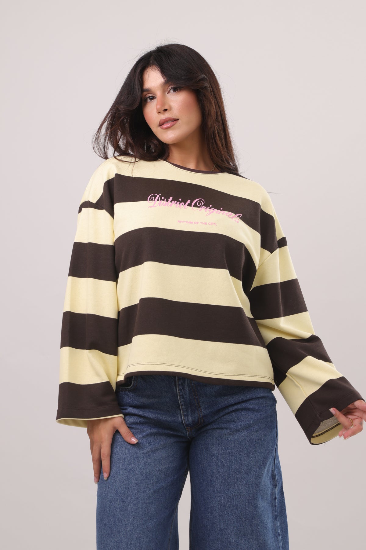 Wide stripe sweatshirt