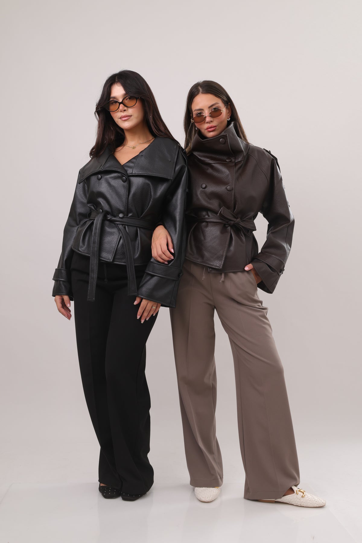 The belted leather jacket