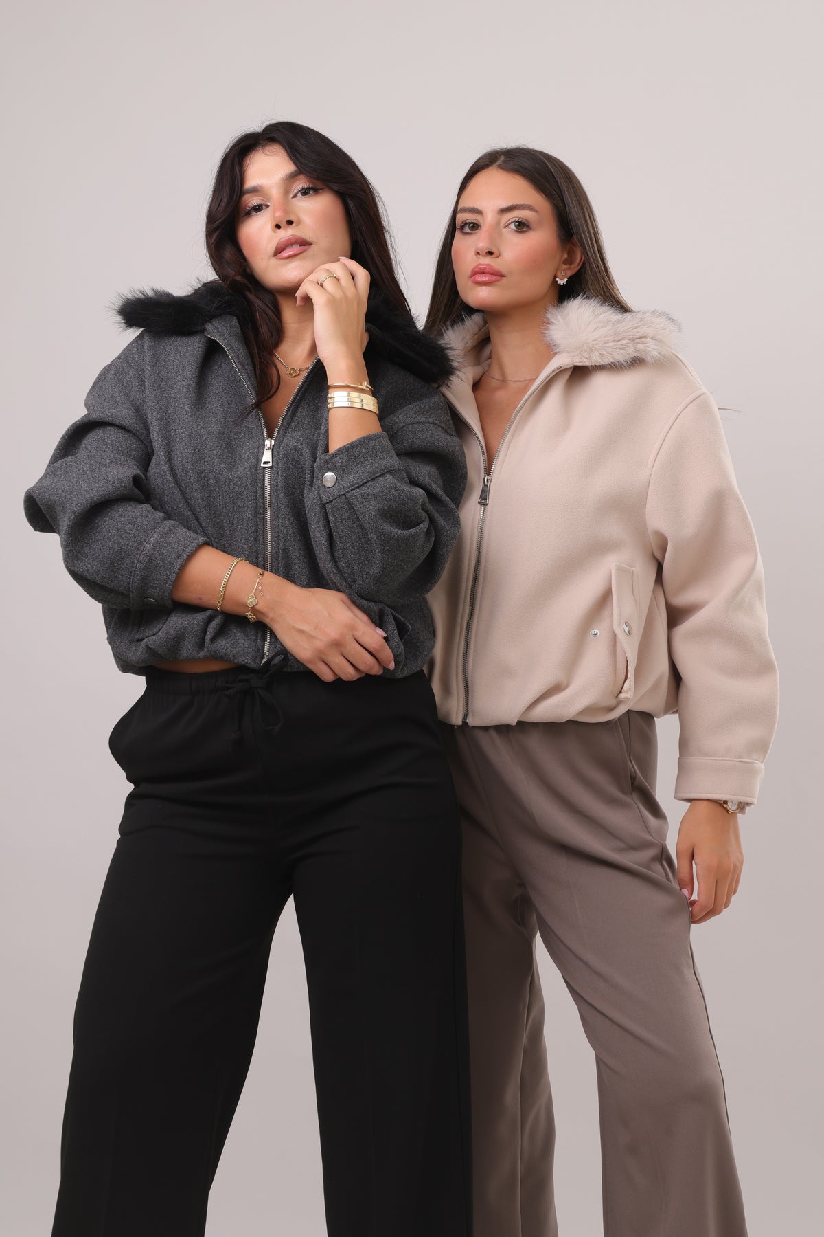 Fur collar bomber