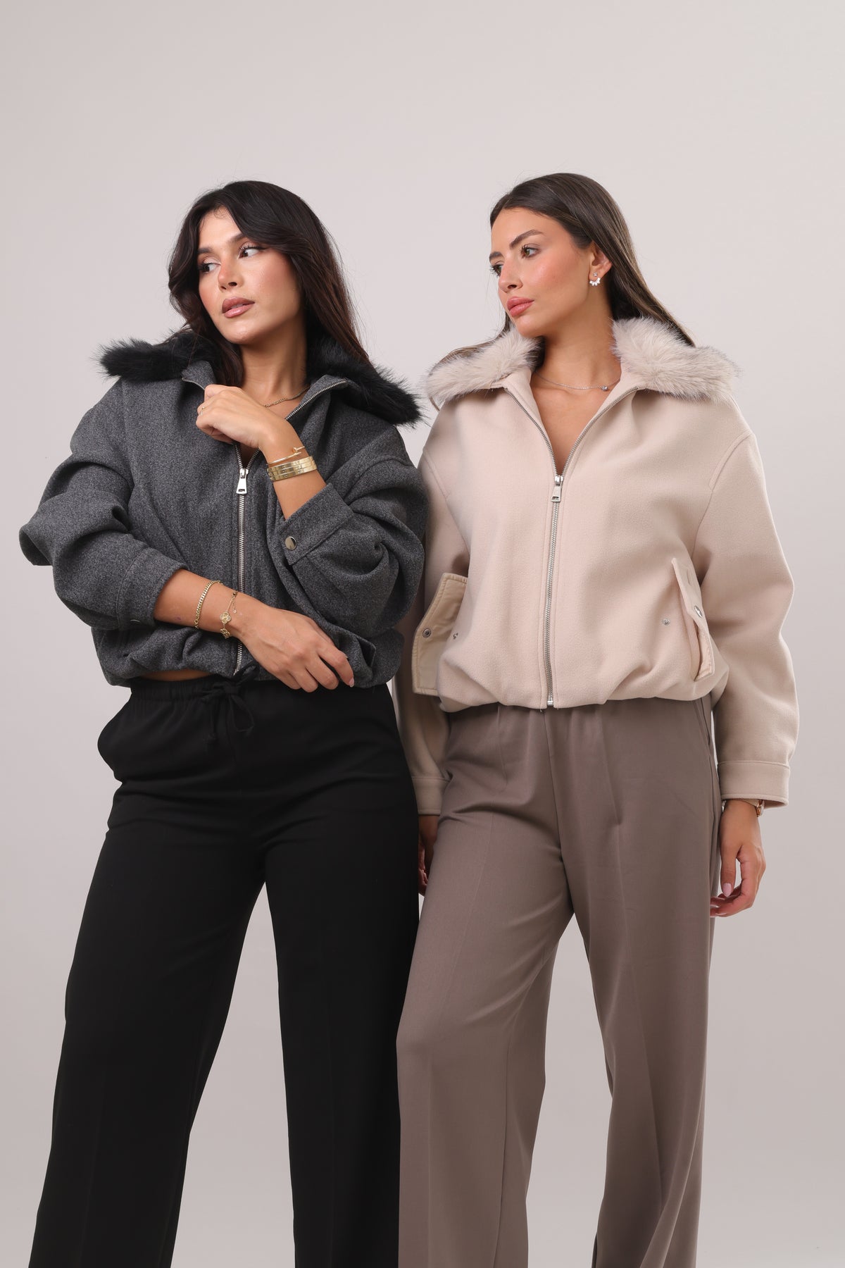 Fur collar bomber
