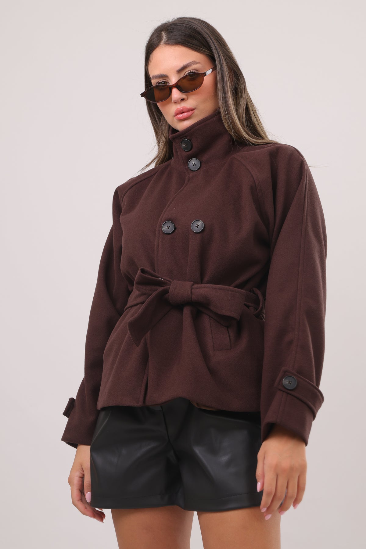 Bruna Belted short coat