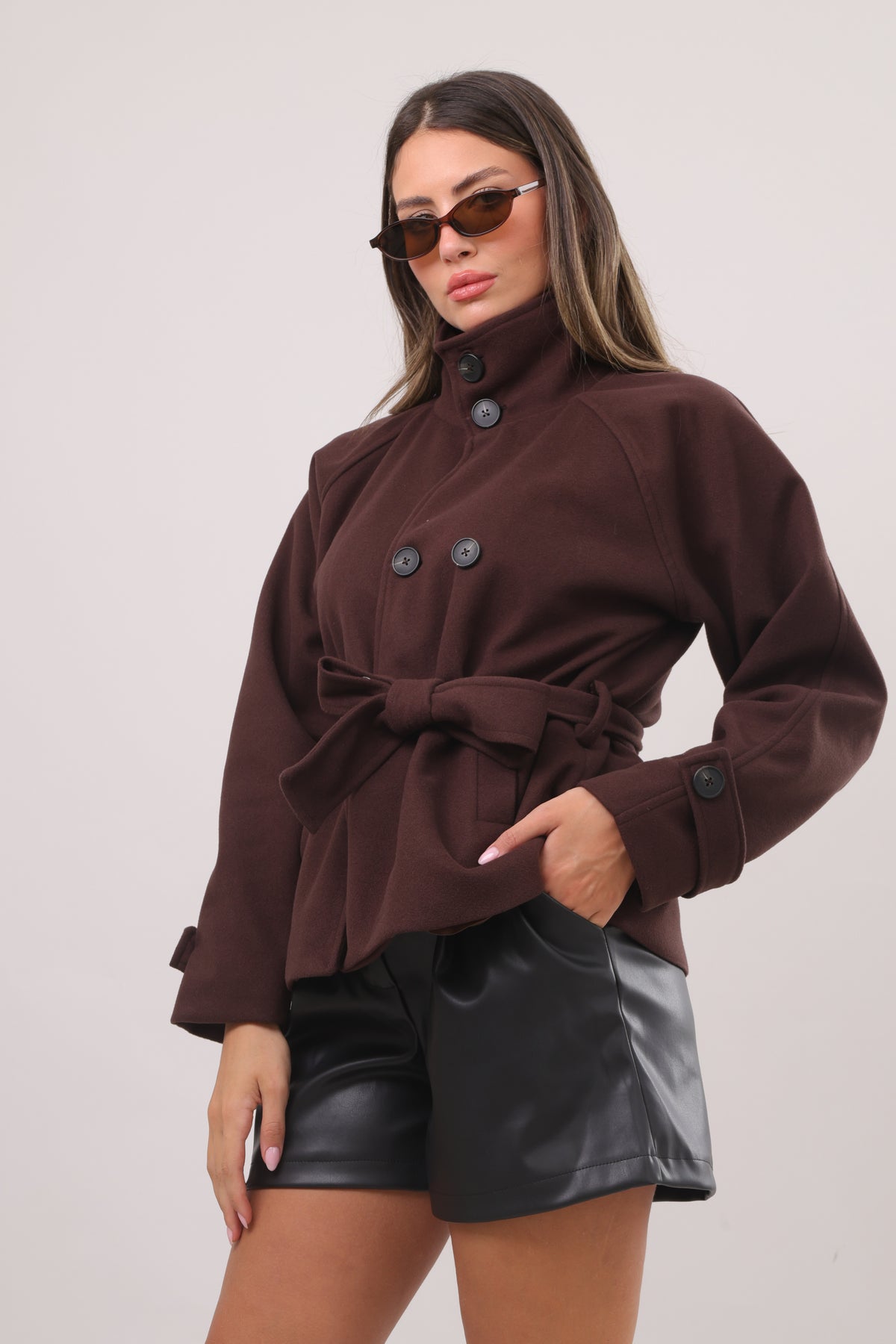 Bruna Belted short coat