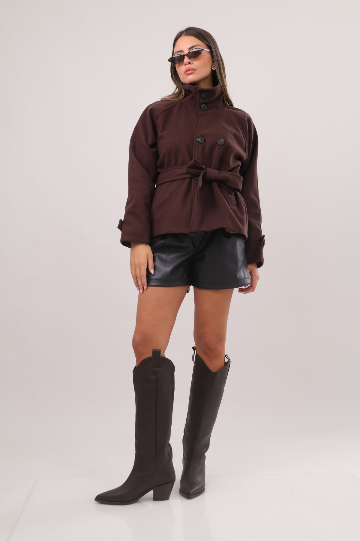 Bruna Belted short coat