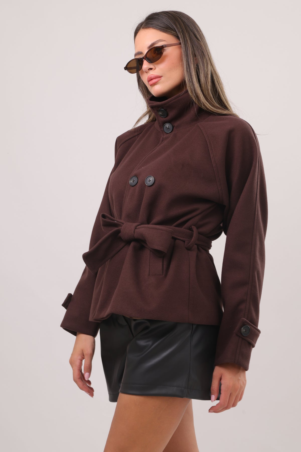 Bruna Belted short coat