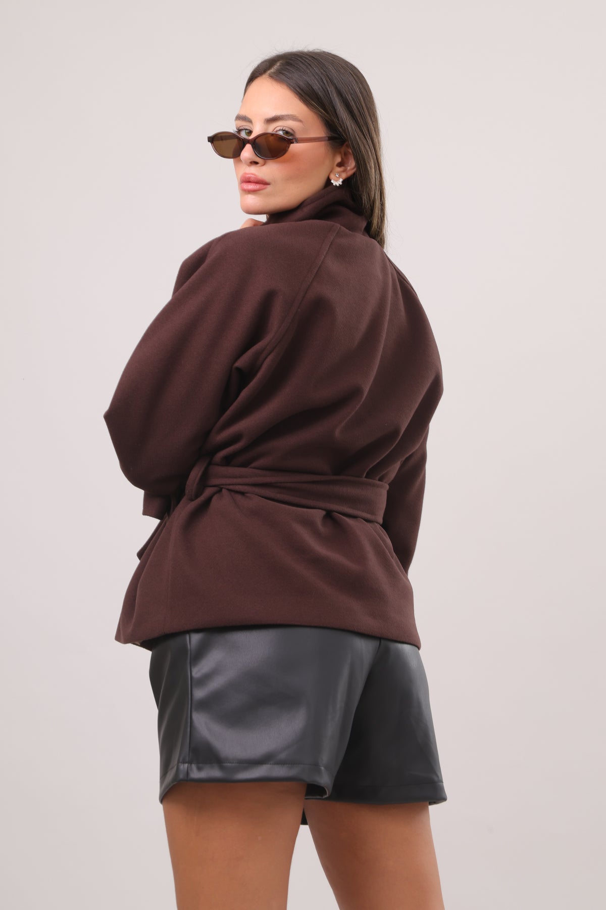 Bruna Belted short coat