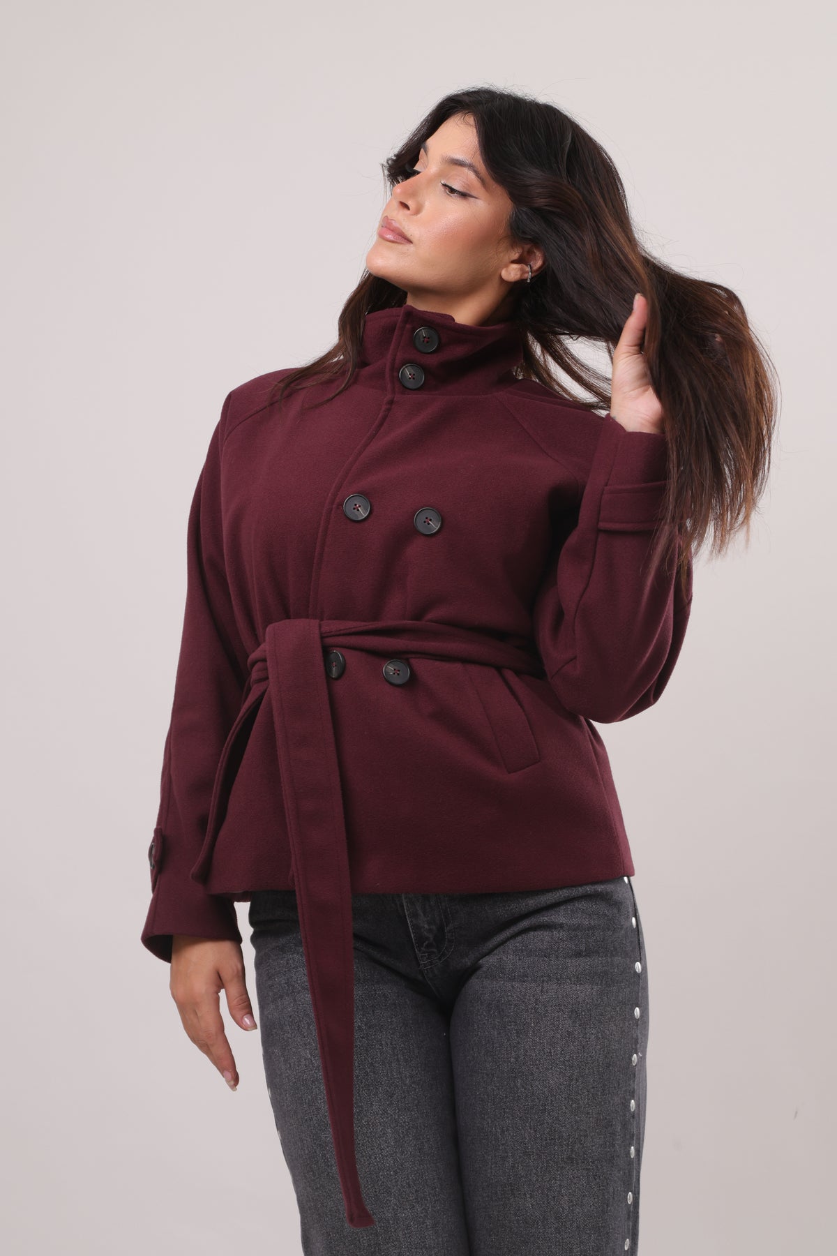Bruna Belted short coat