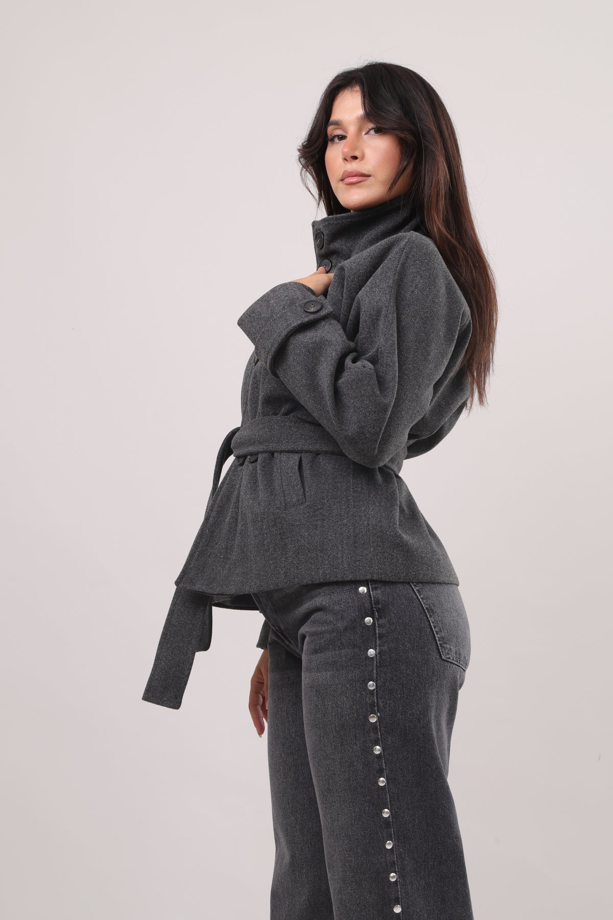 Bruna Belted short coat