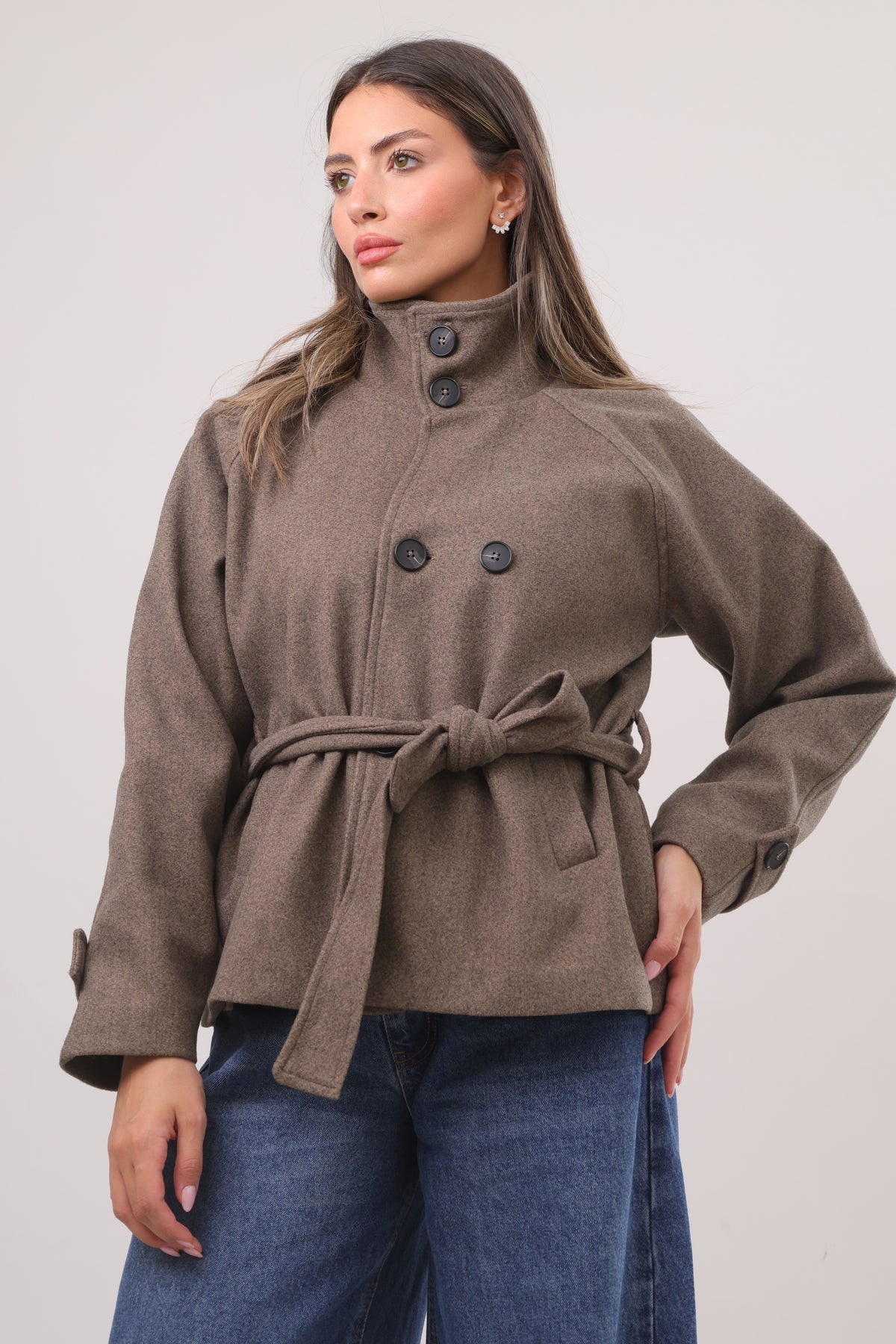 Bruna Belted short coat