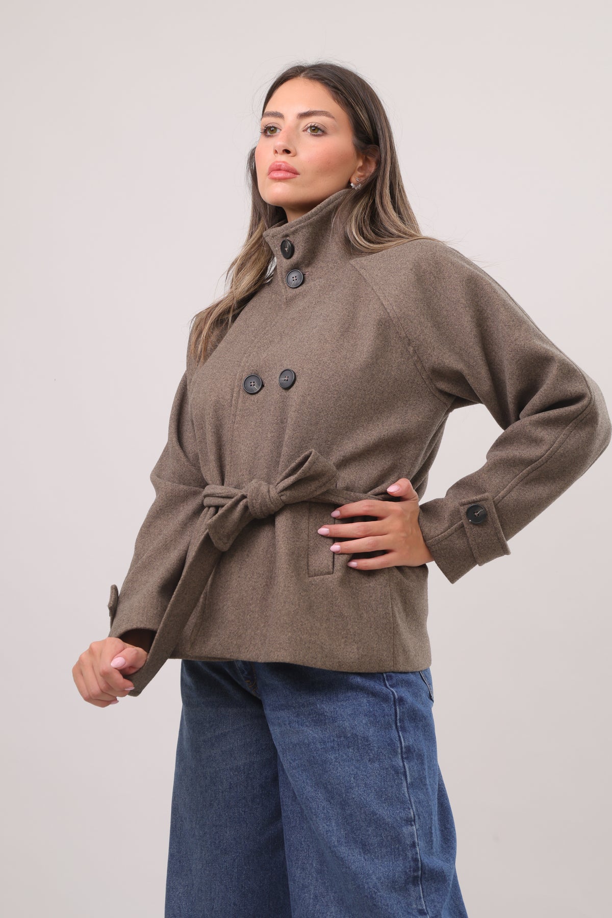 Bruna Belted short coat