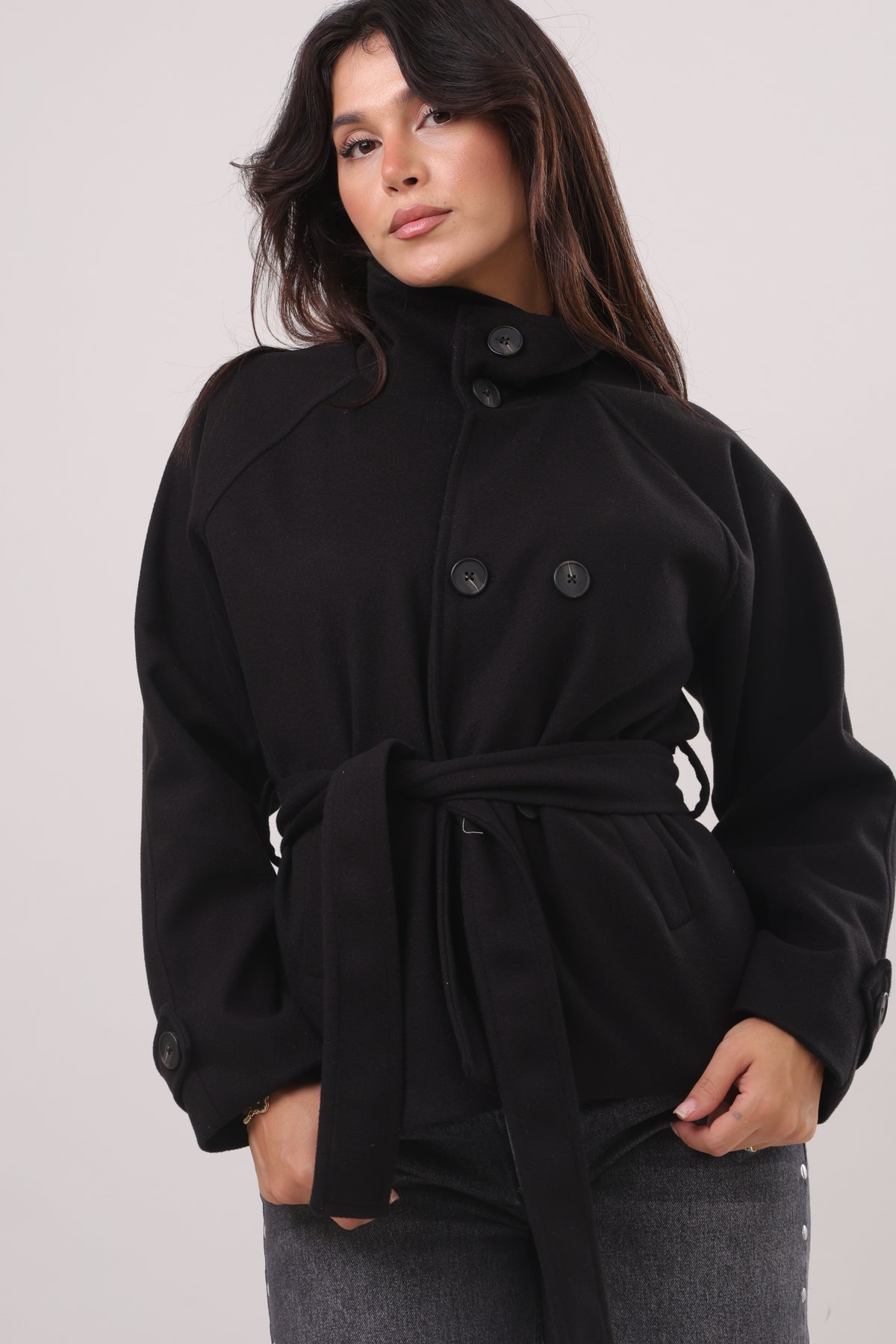 Bruna Belted short coat