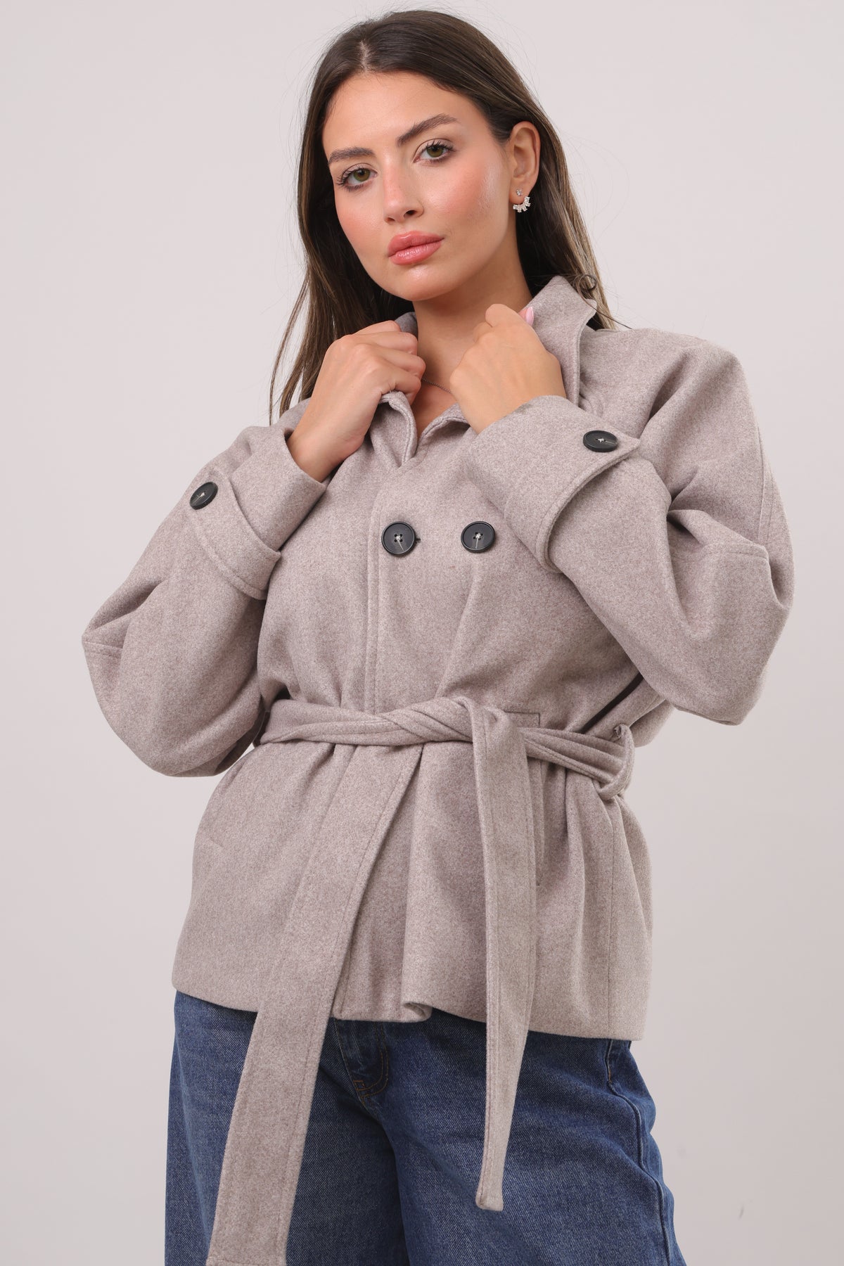 Bruna Belted short coat