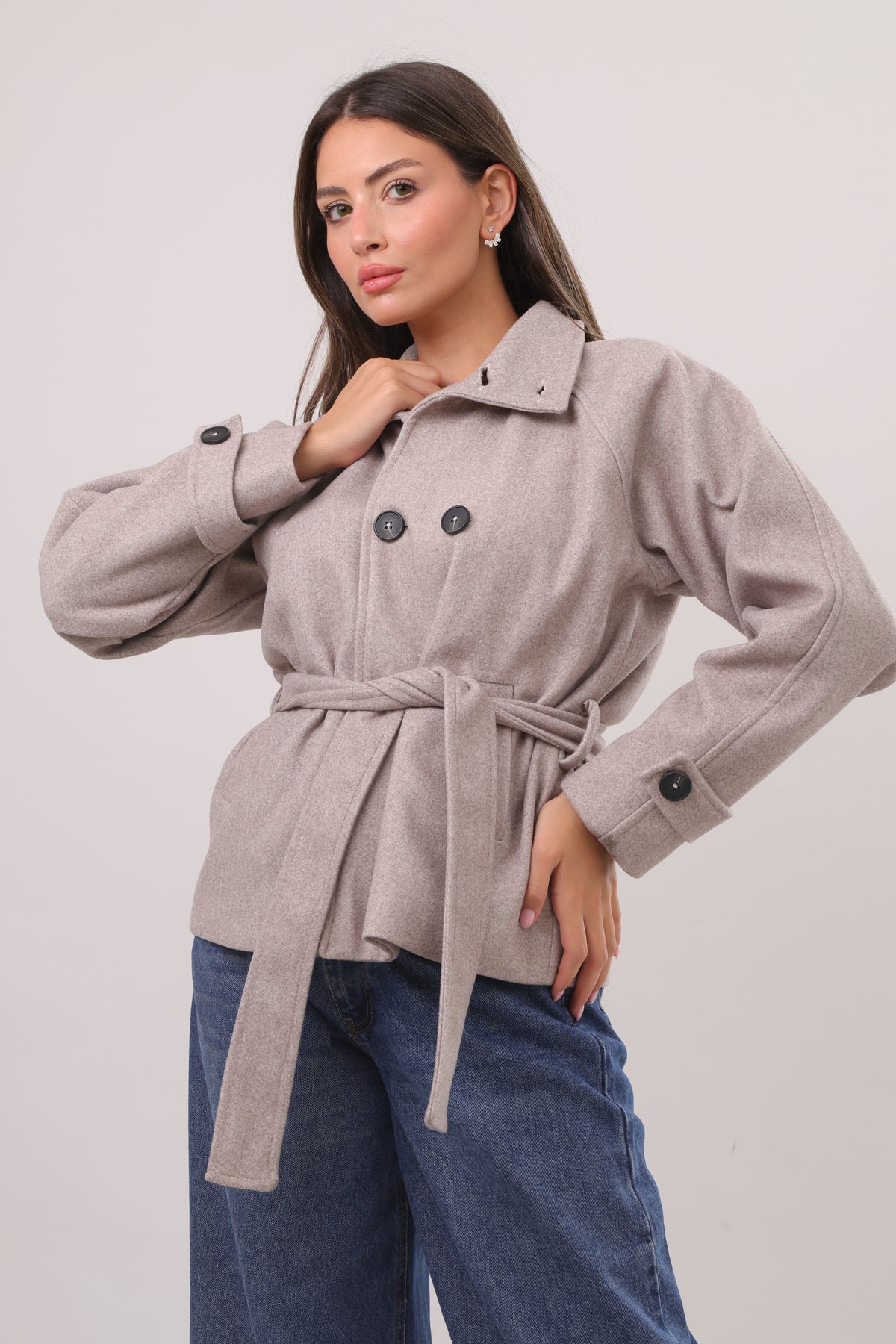 Bruna Belted short coat