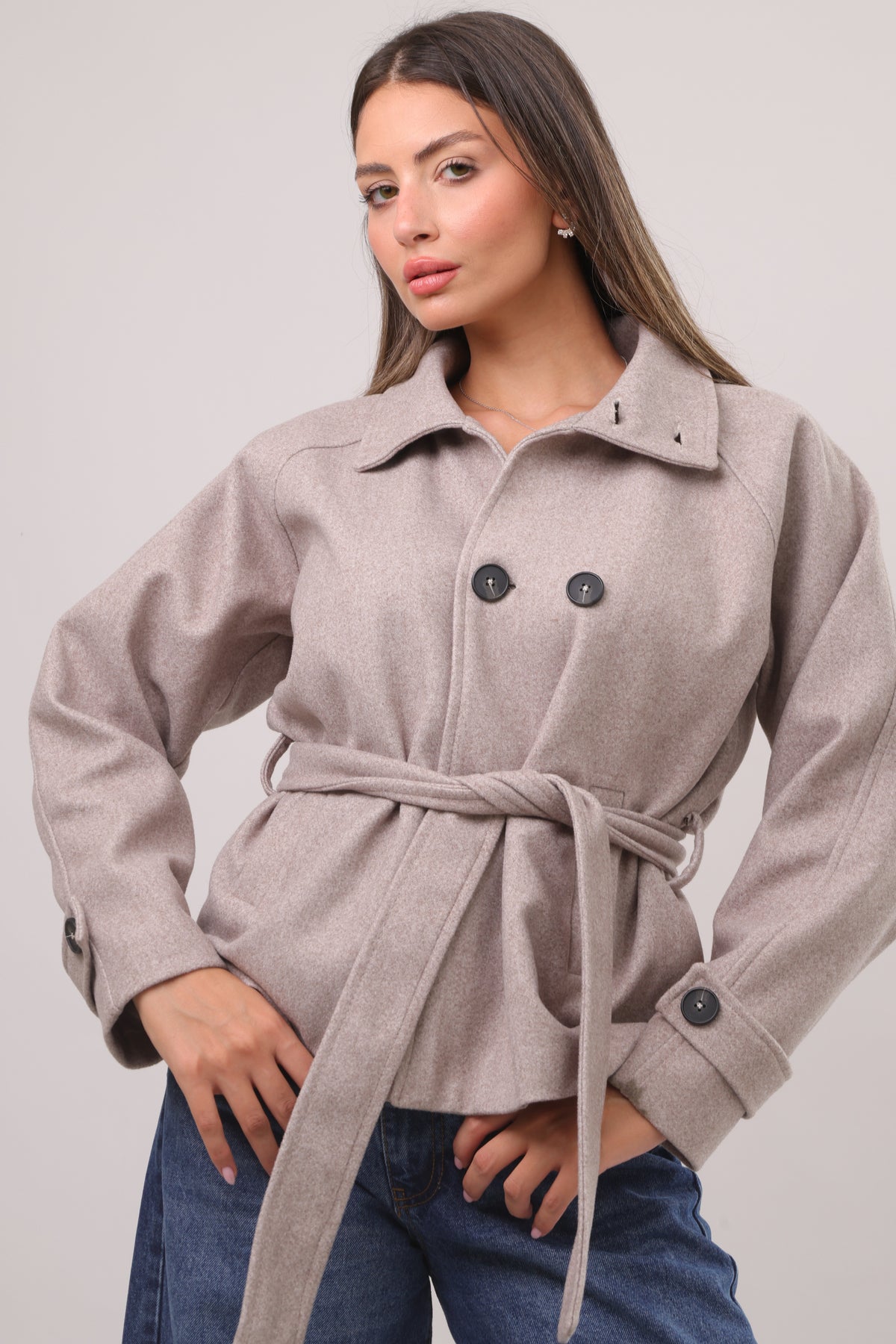 Bruna Belted short coat