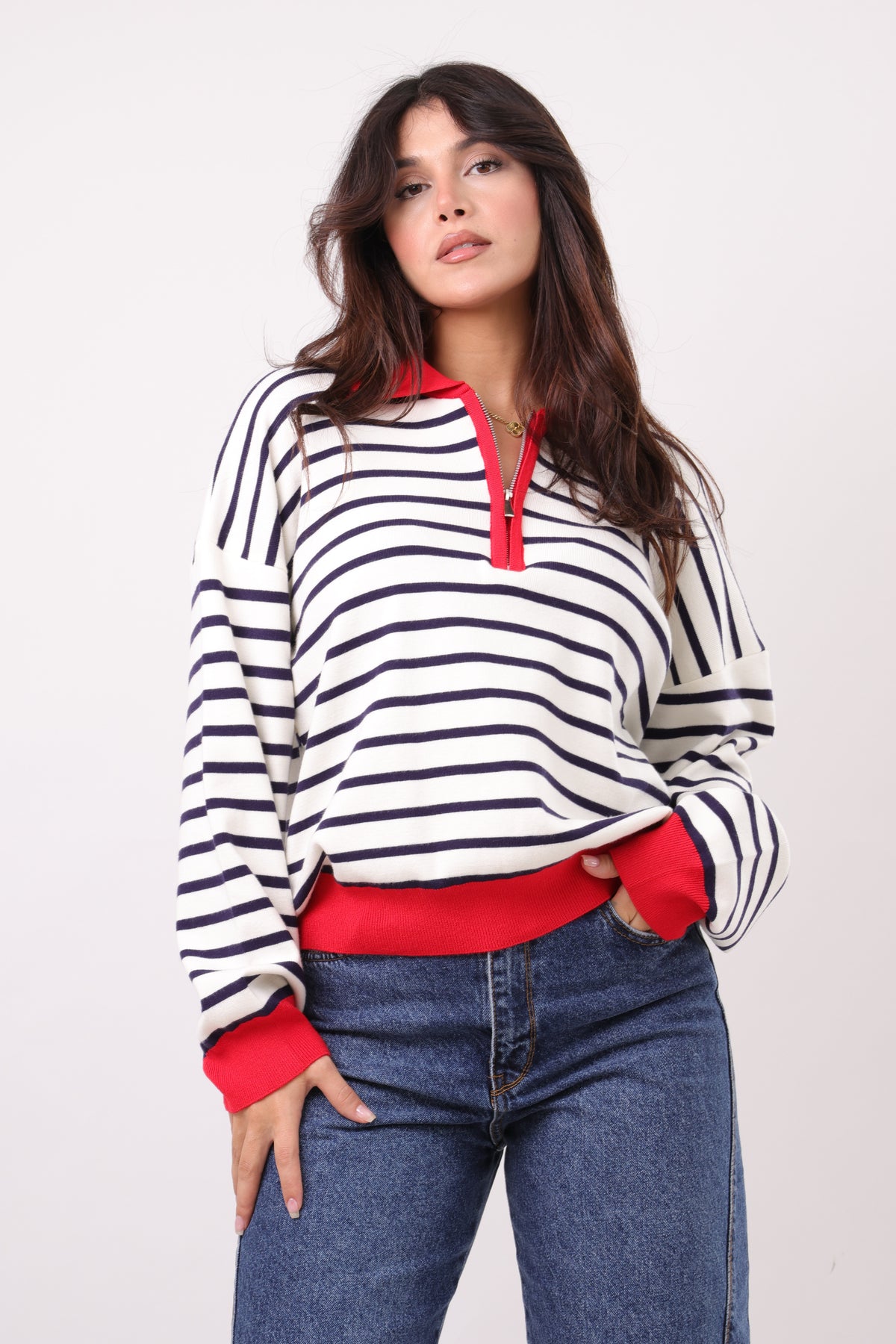 The striped zip kniT
