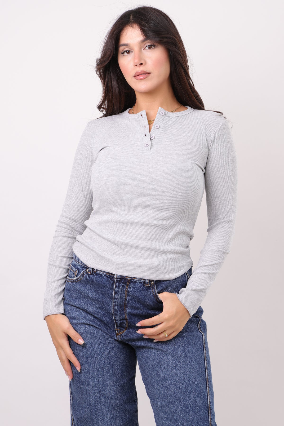 Ribbed Henley top