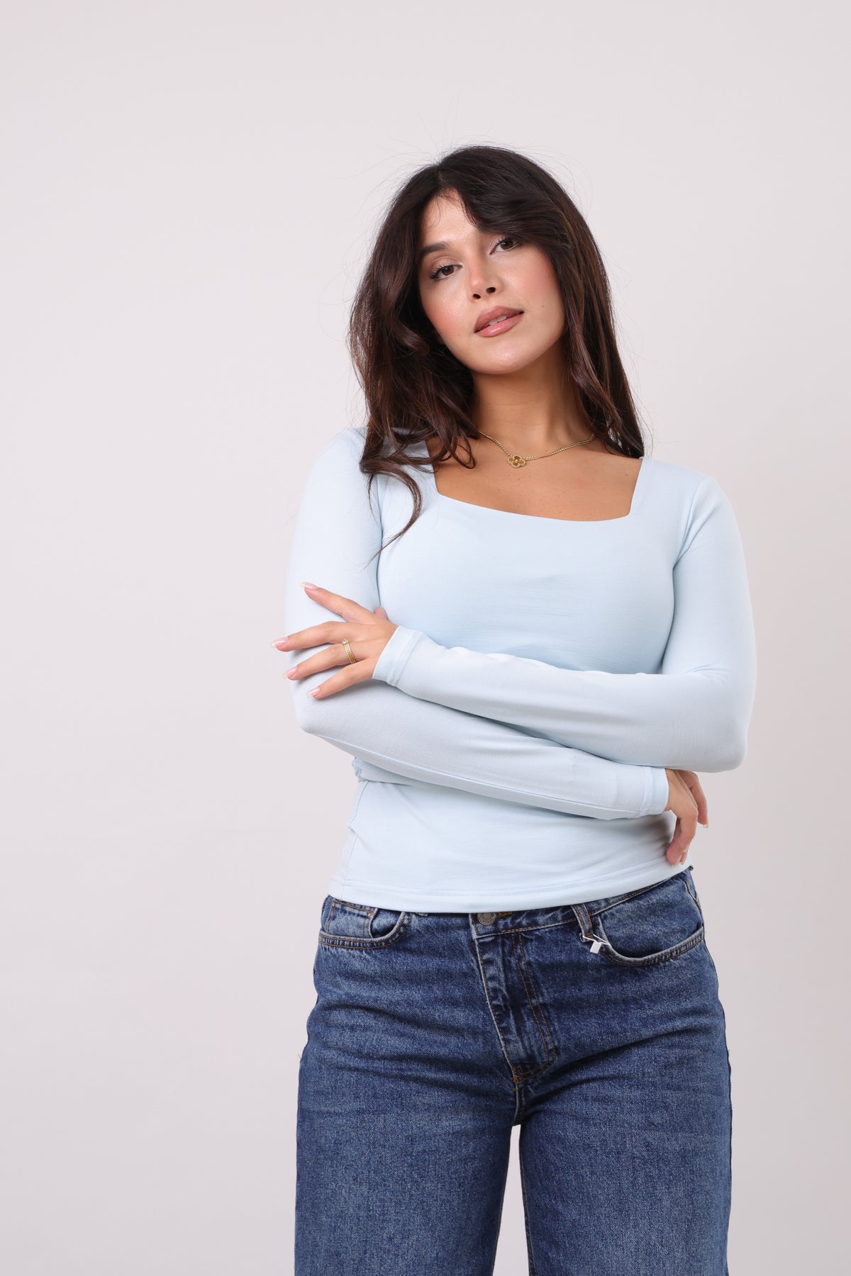 Square neck long sleeves Basic