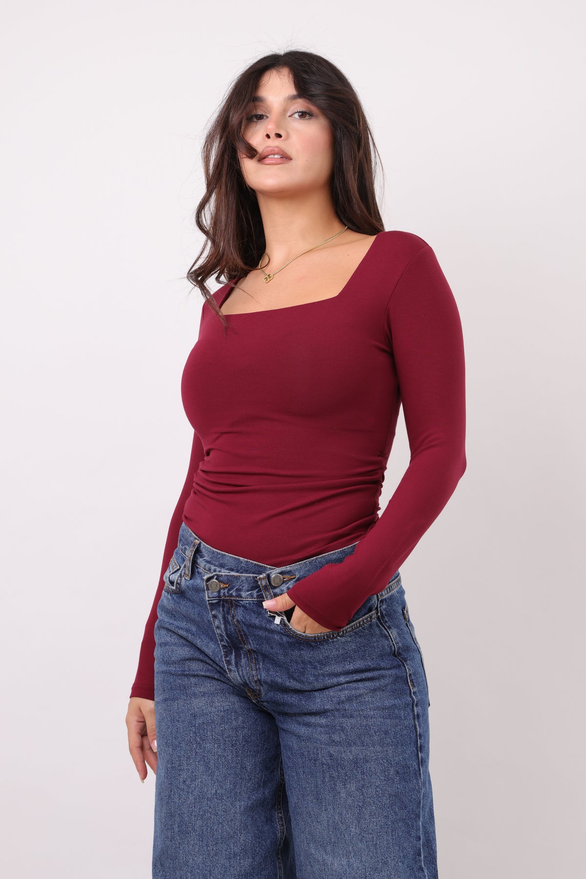 Square neck long sleeves Basic