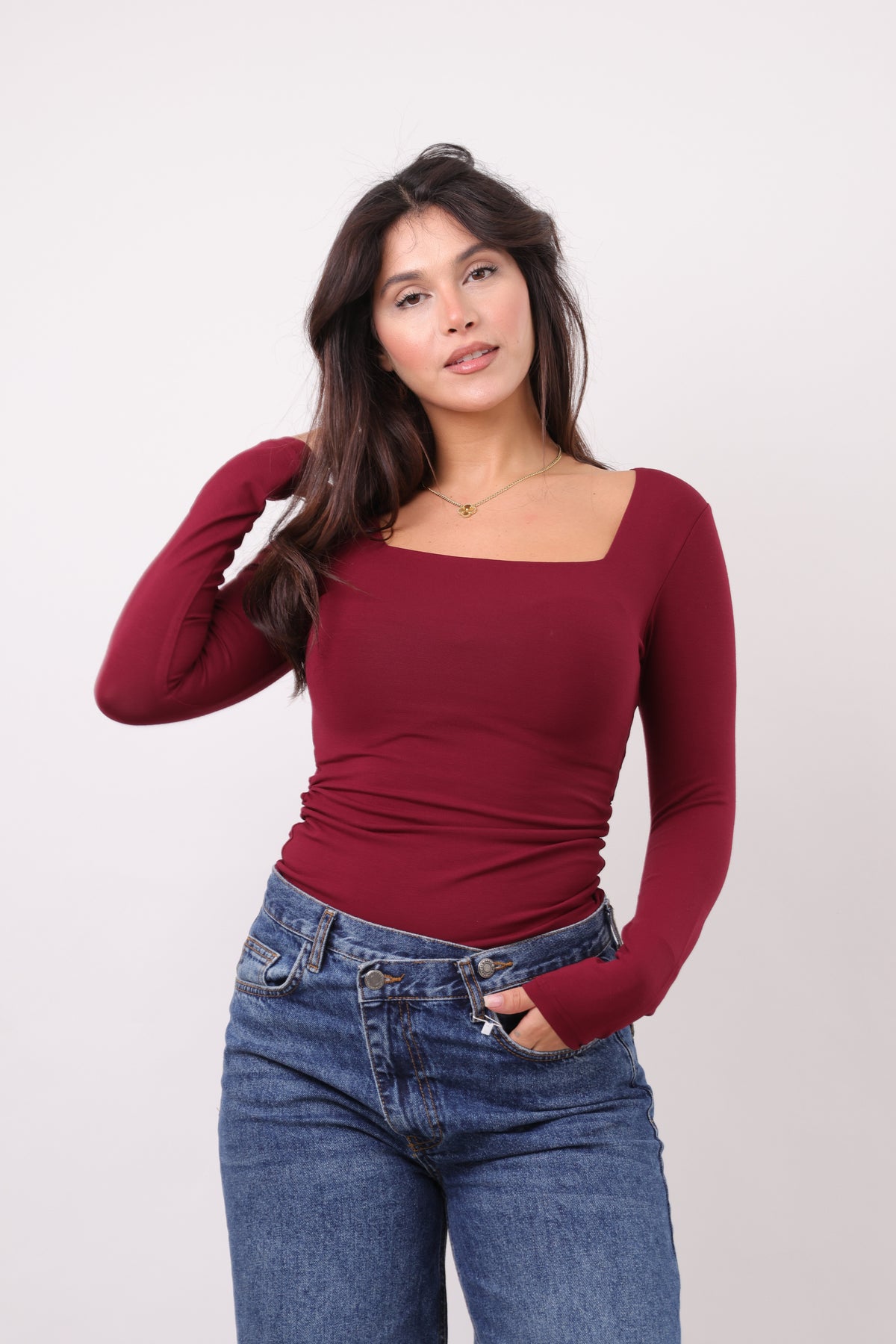 Square neck long sleeves Basic