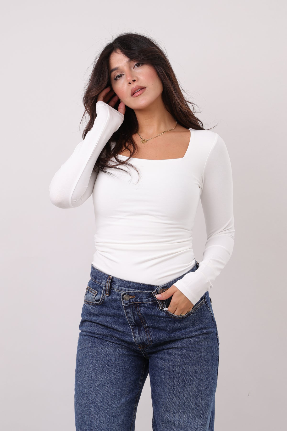 Square neck long sleeves Basic