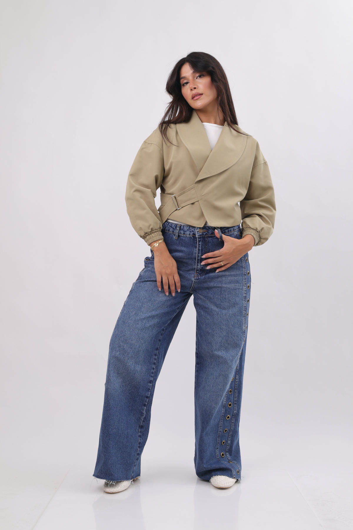 The Eyelit Wide-leg denim
