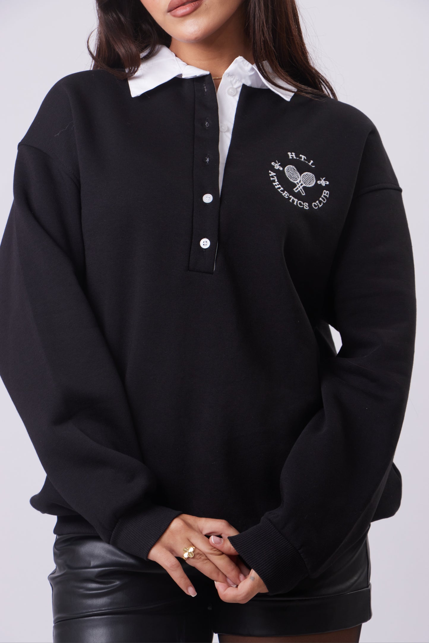 Fleeced Tennis Sweater