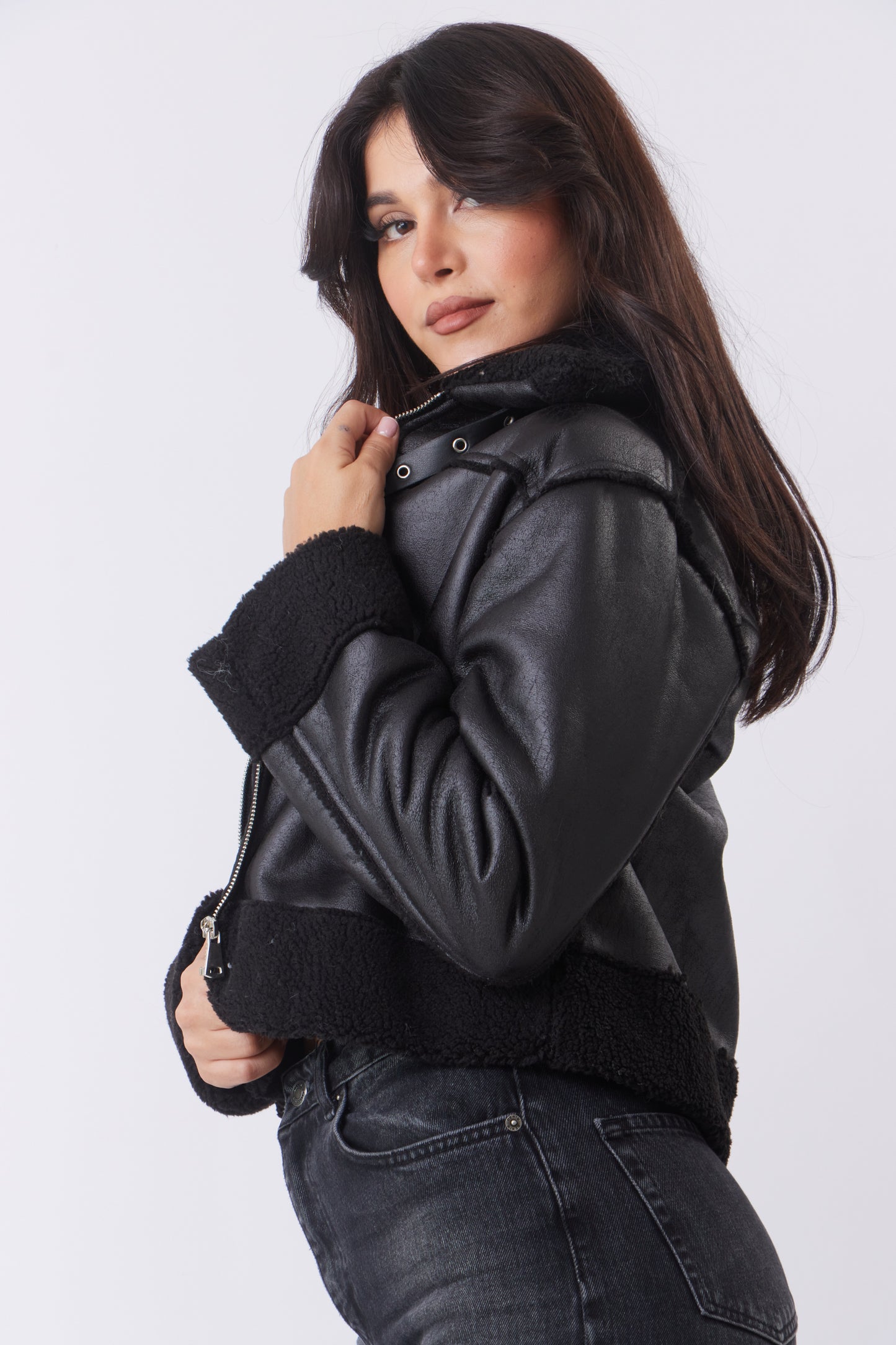 Leather Teddy Jacket